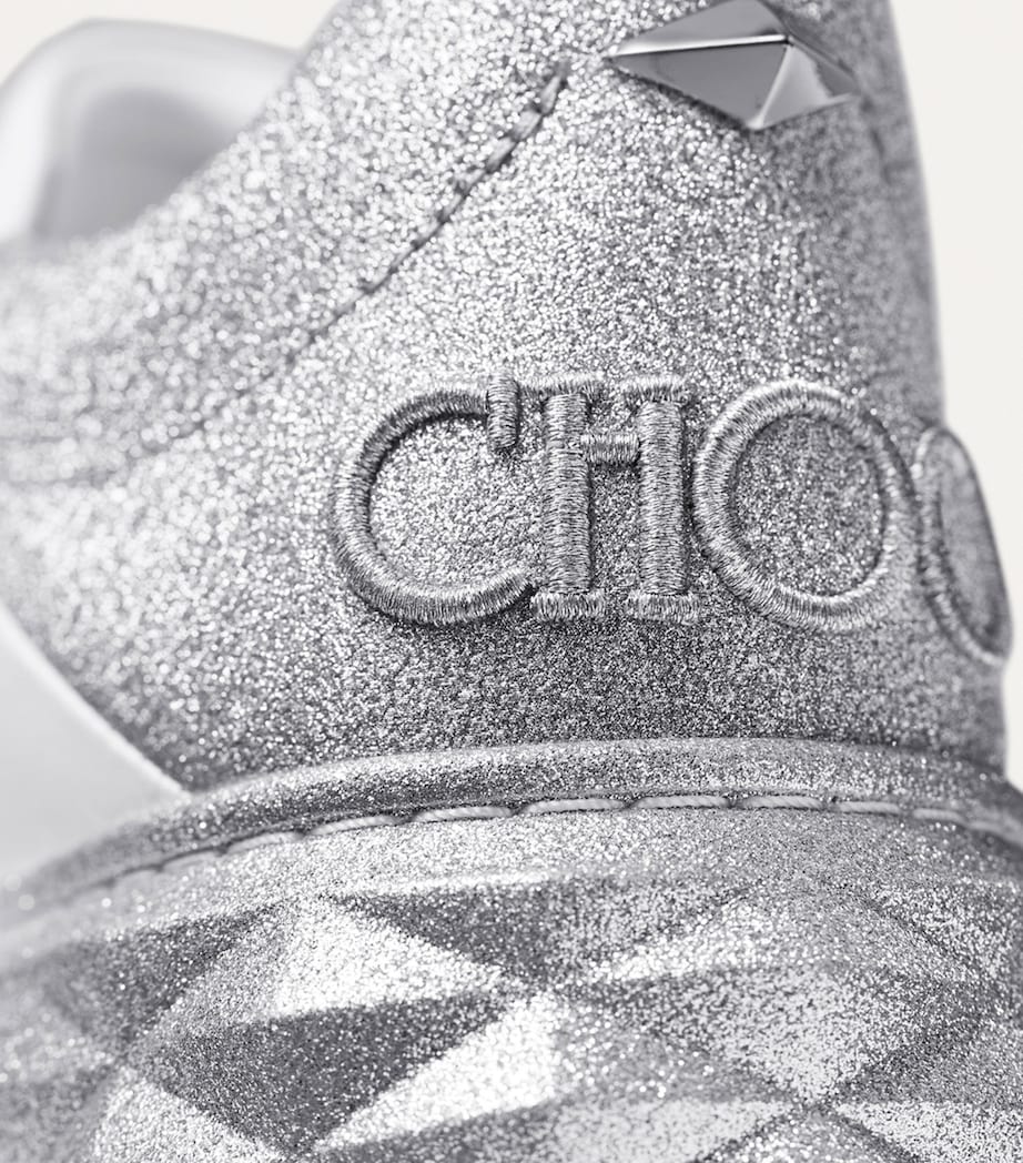 Diamond Maxi Leather Sneakers X WHITE/SILVER Image 6