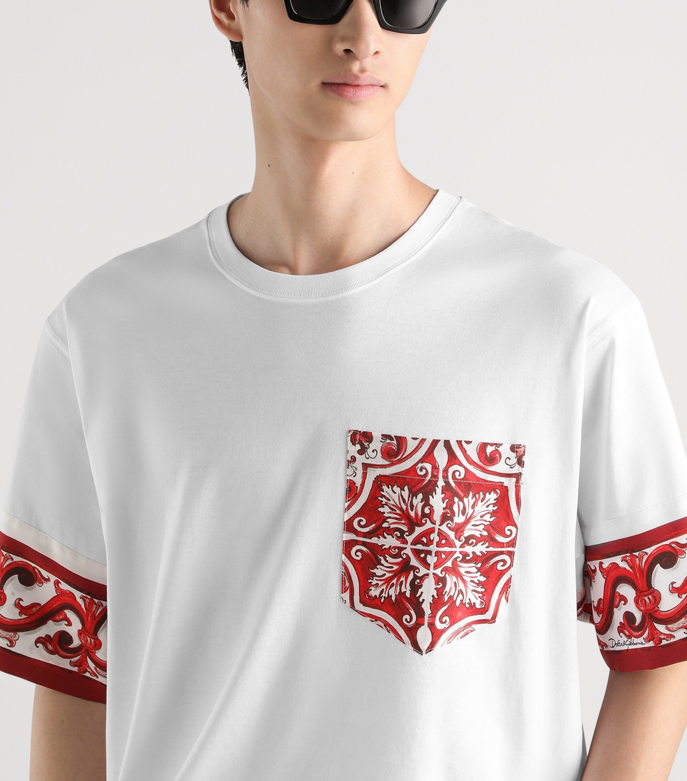 Dolce&Gabbana Multi Cotton-Silk Majolica Print T-Shirt | Harrods US