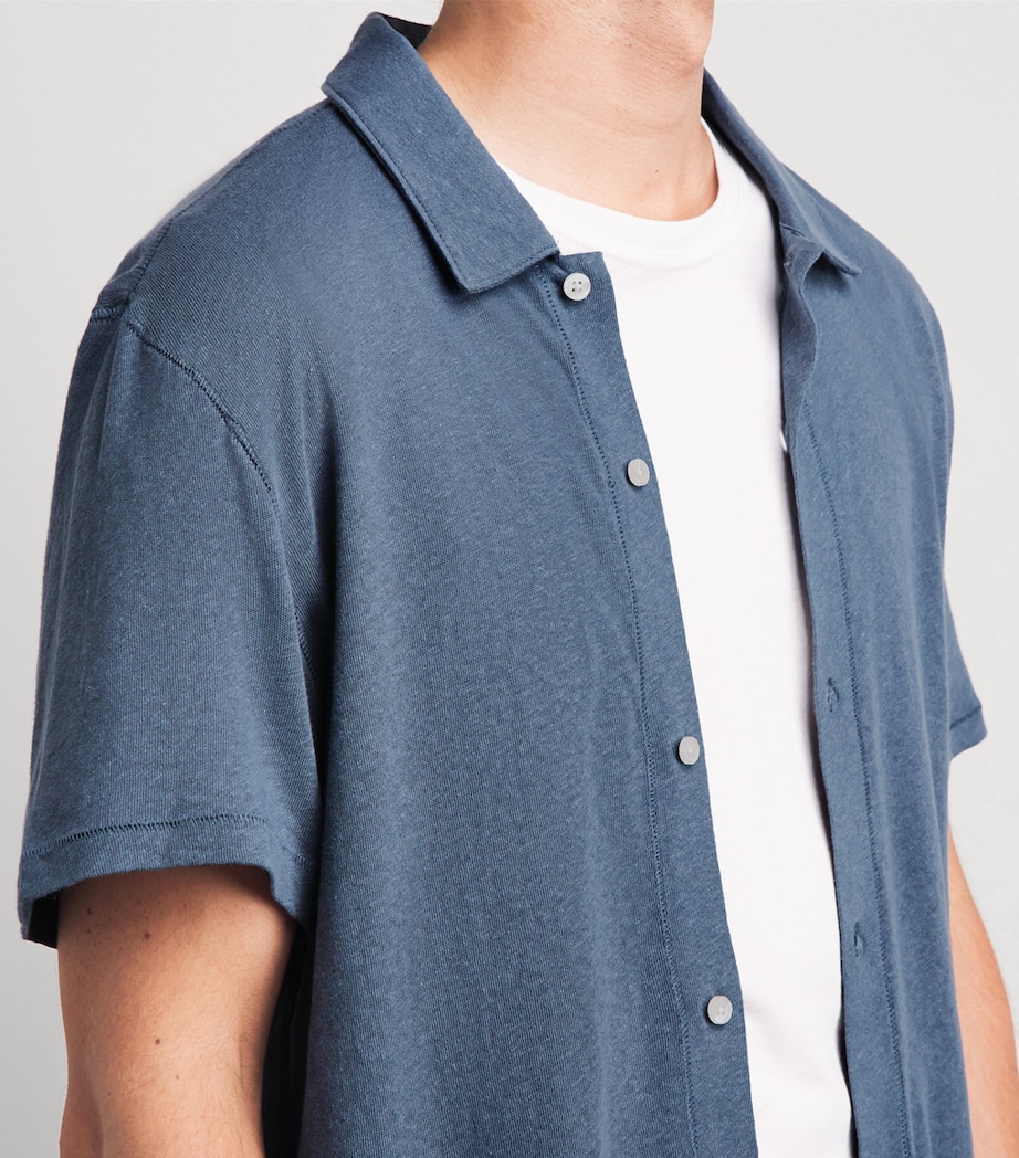 PAIGE Mens Linen-Cotton Sultan Short-Sleeve Shirt Lakeside Image 3