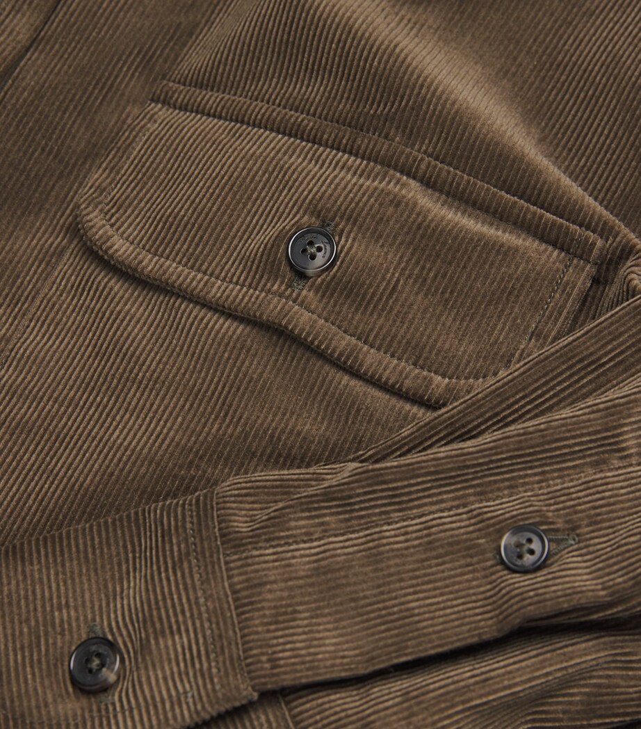Ralph Lauren Purple Label Mens Sea Island Cotton Fine-Wale Corduroy Shirt Inverness Loden Image 5