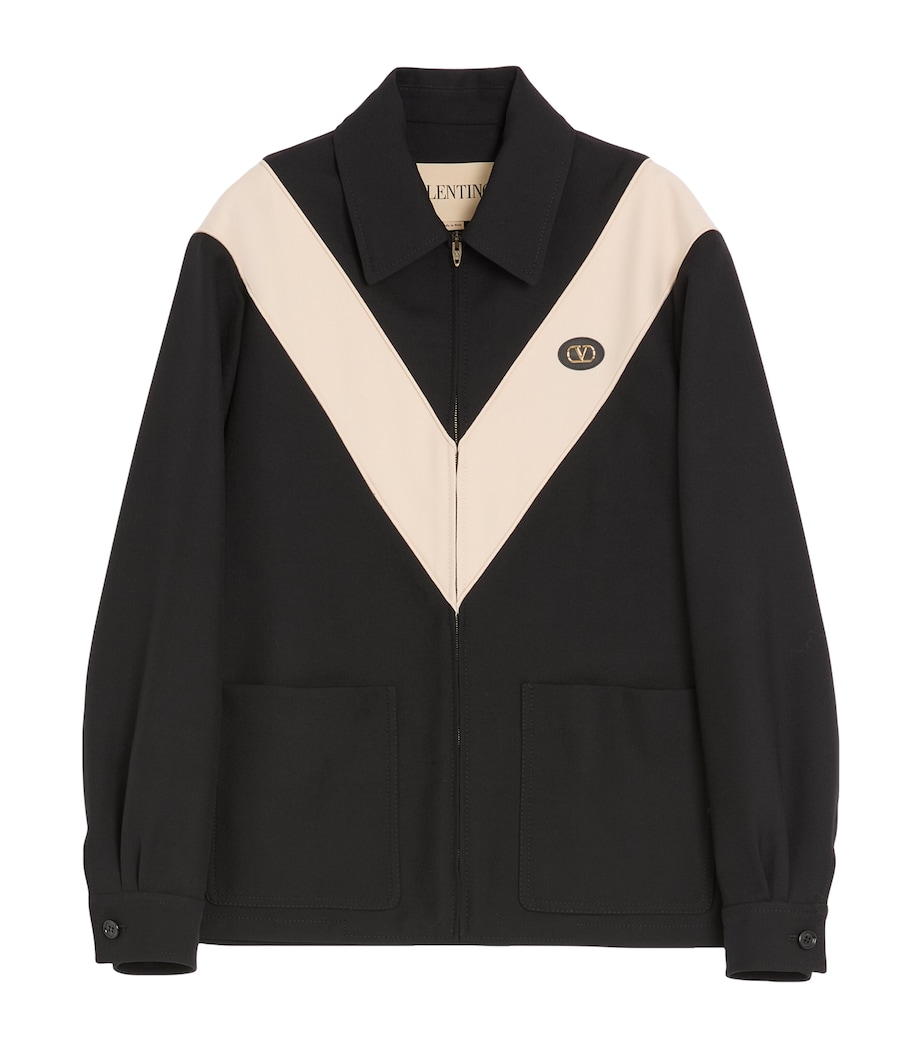 Valentino Garavani Mens Wool-Blend VLogo Jacket Image 1