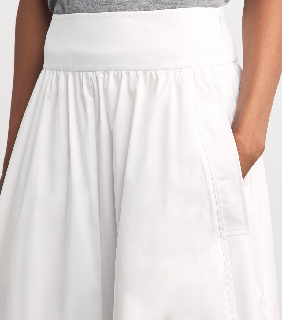 Theory Womens Poplin Midi Skirt White Image 3