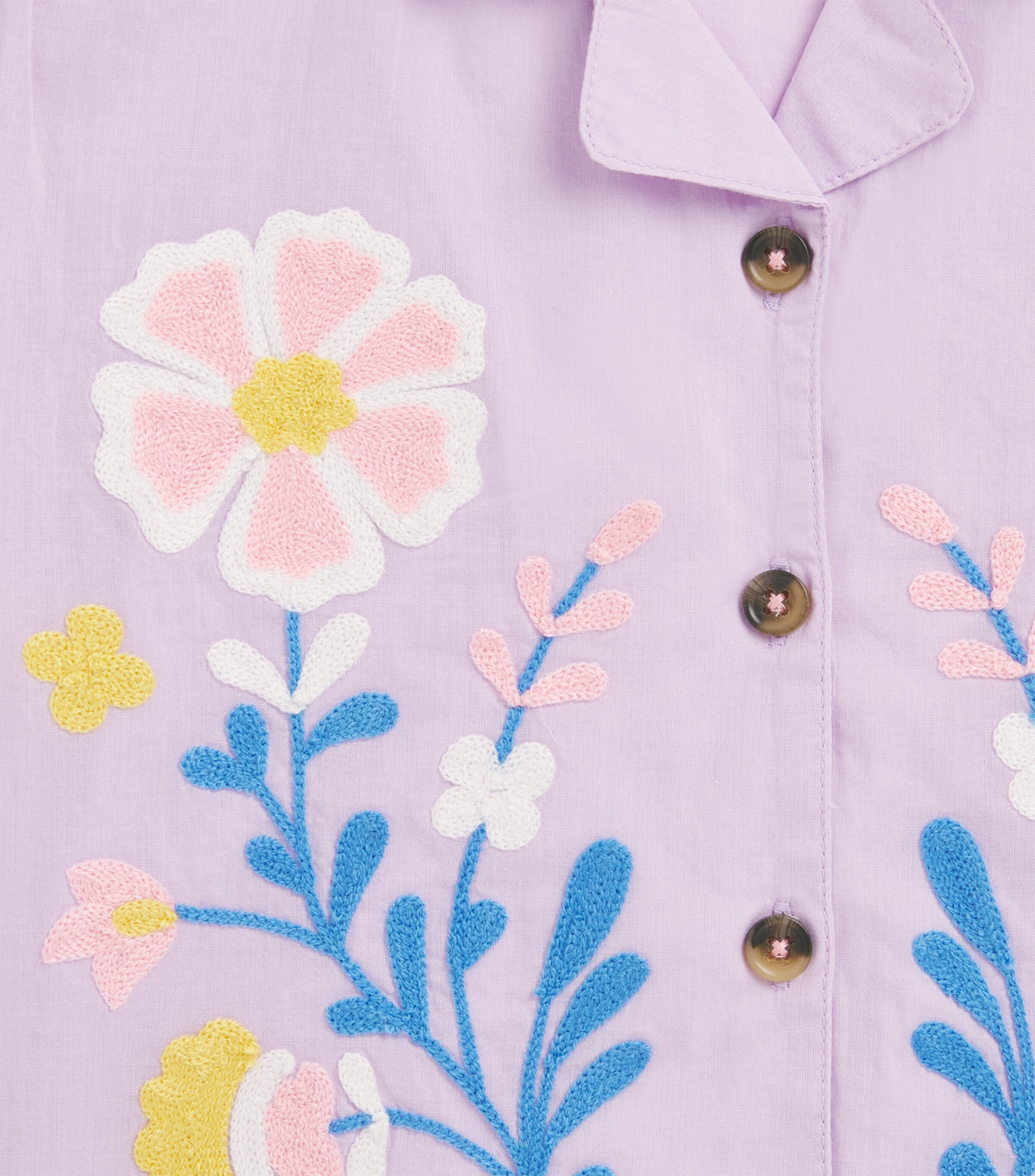 Louise Misha Cotton Embroidered Alova Shirt (3-12+ Years) Parme Image 3