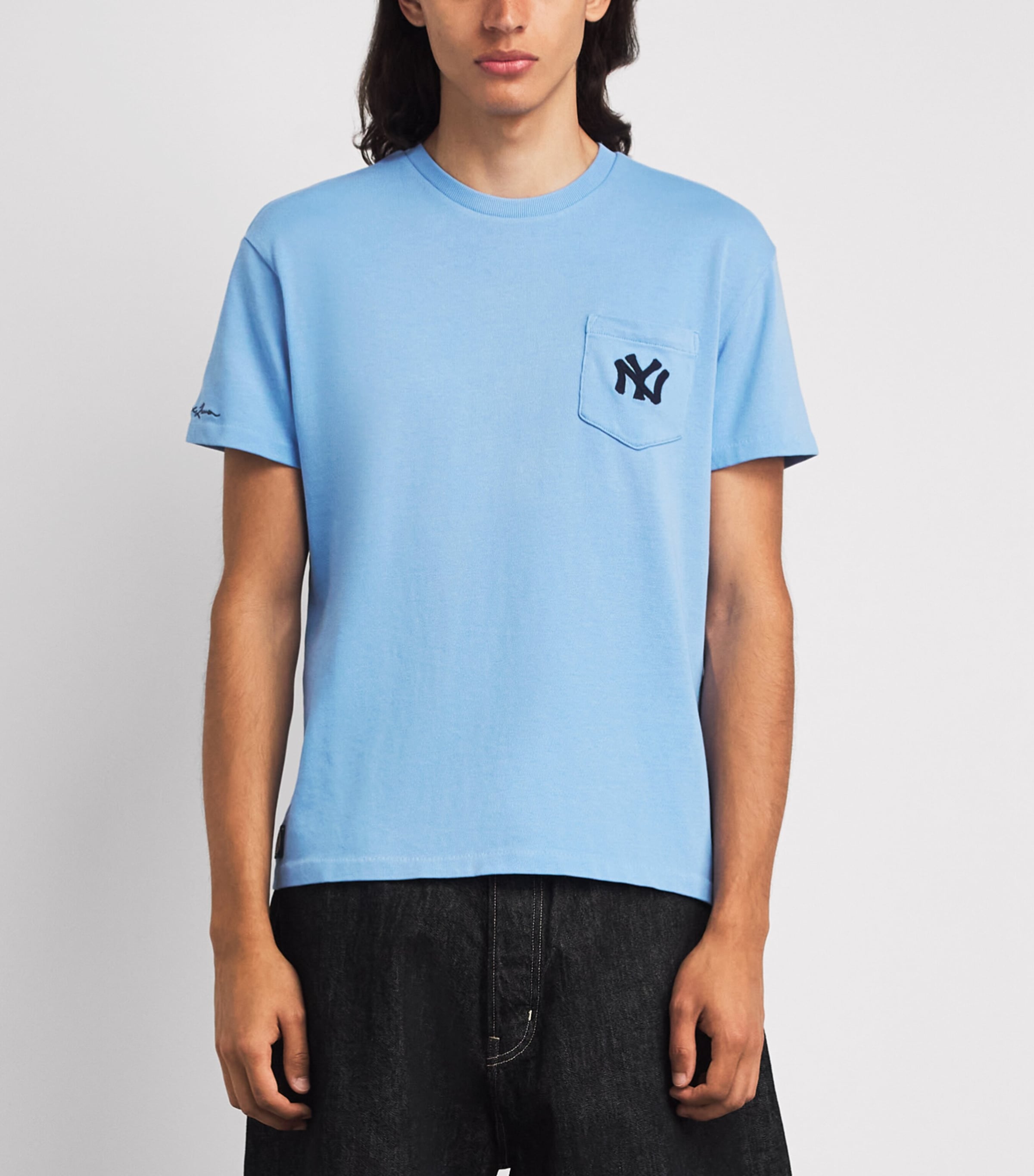 Polo Ralph Lauren Mens Cotton NY Yankees T-Shirt Blue Lagoon Image 4
