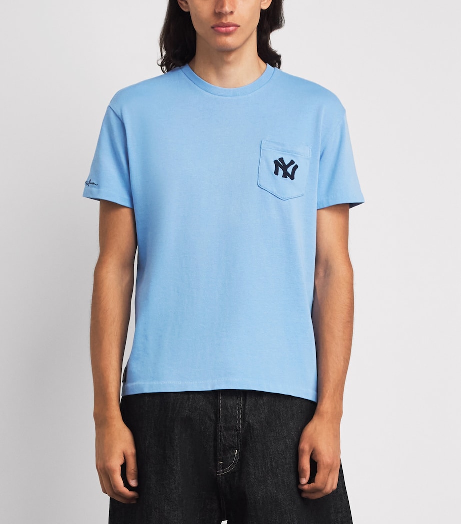 Polo Ralph Lauren Mens Cotton NY Yankees T-Shirt Blue Lagoon Image 4
