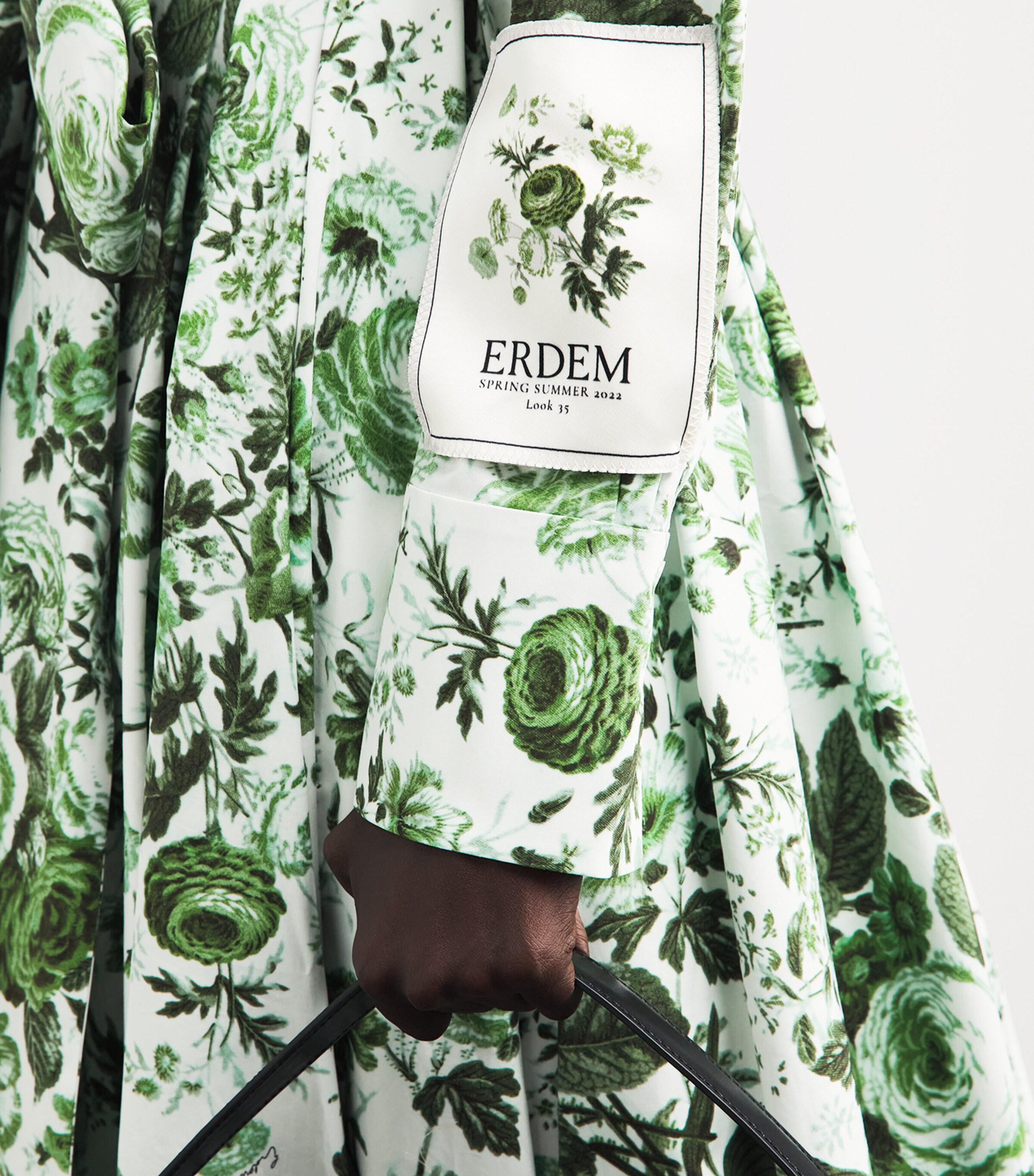 Erdem Womens Organic Cotton Floral Midi Shirt Dress Atknson Floral Green Image 5