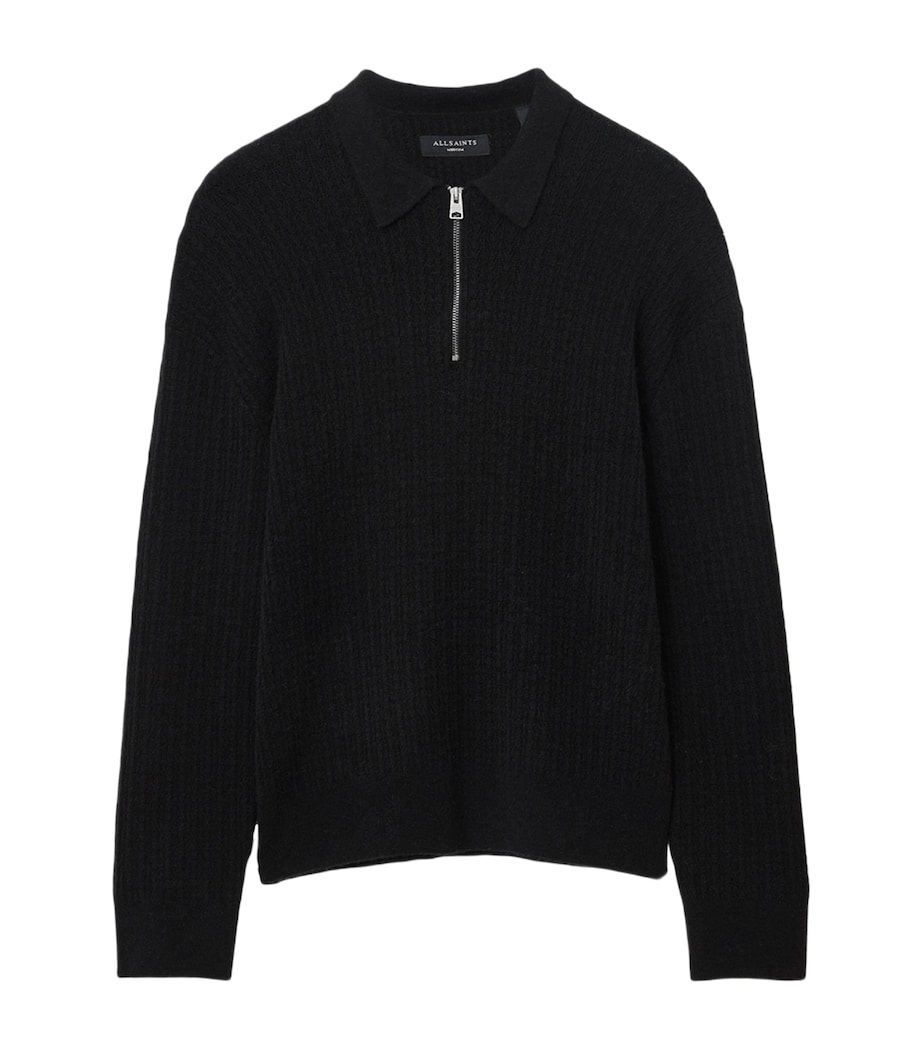 Wool-Blend Quarter-Zip Jakob Polo Sweater BLACK Image 1