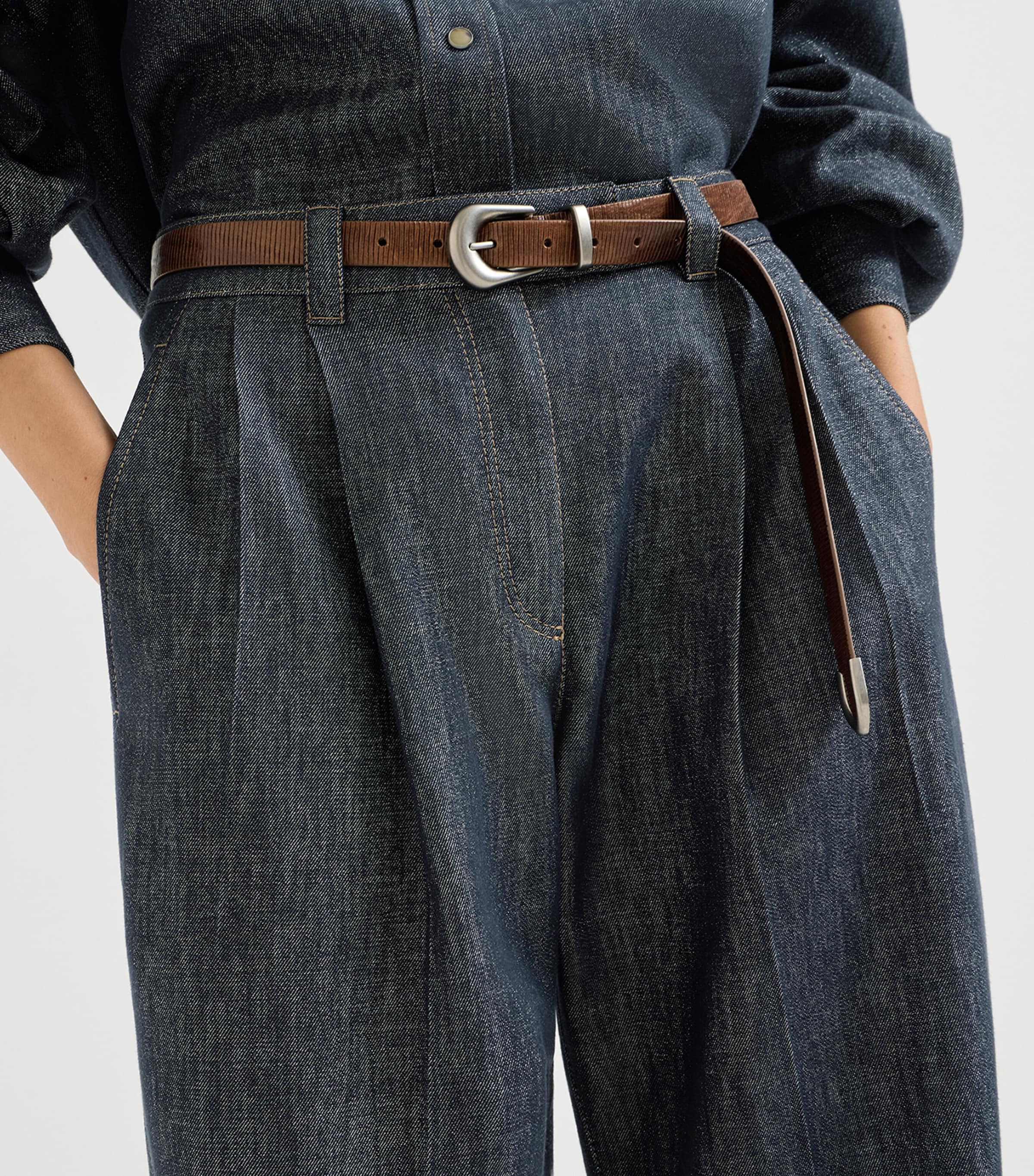 Brunello Cucinelli Womens Sparkling Denim Trousers Image 6