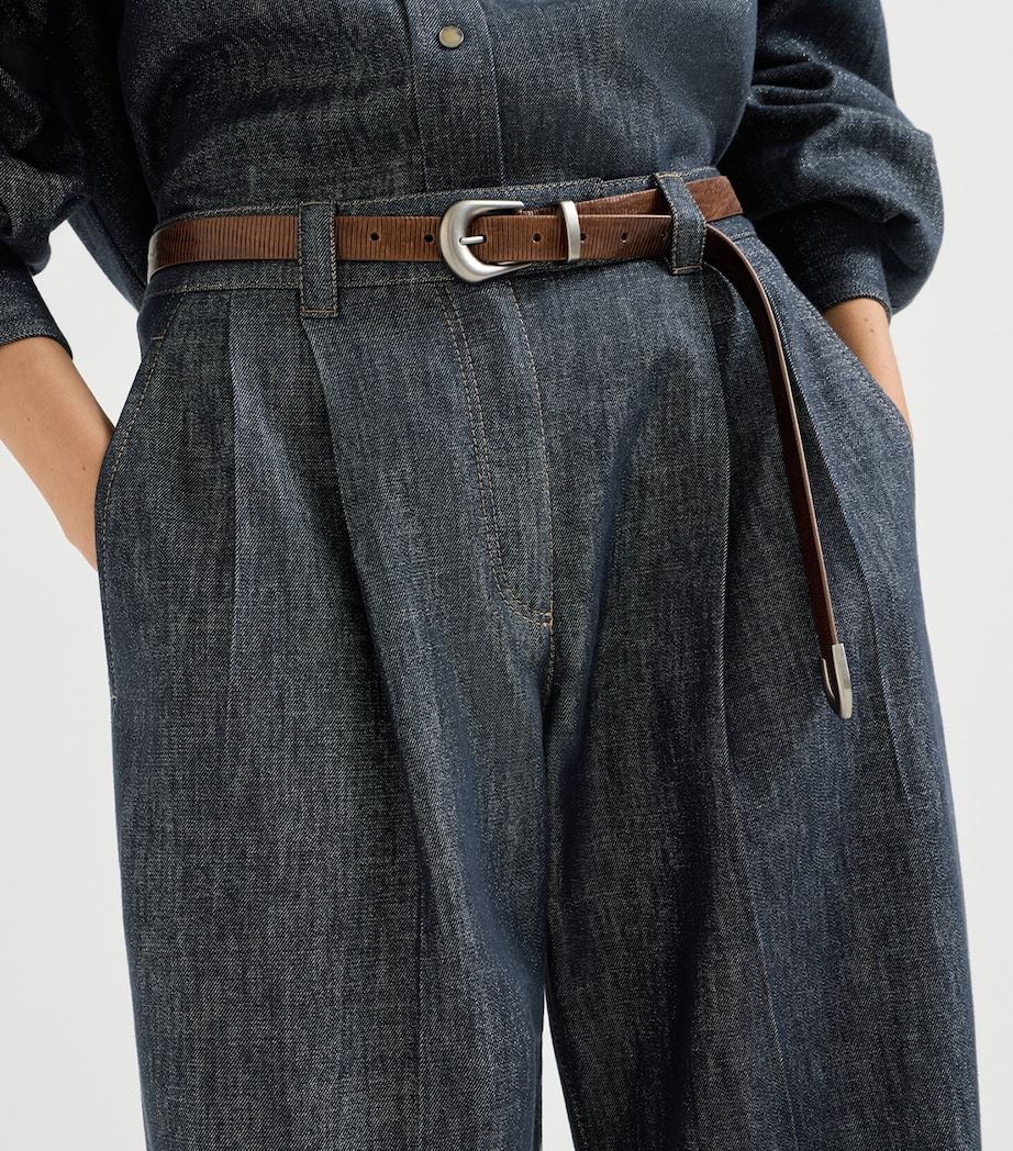 Brunello Cucinelli Womens Sparkling Denim Trousers Image 6