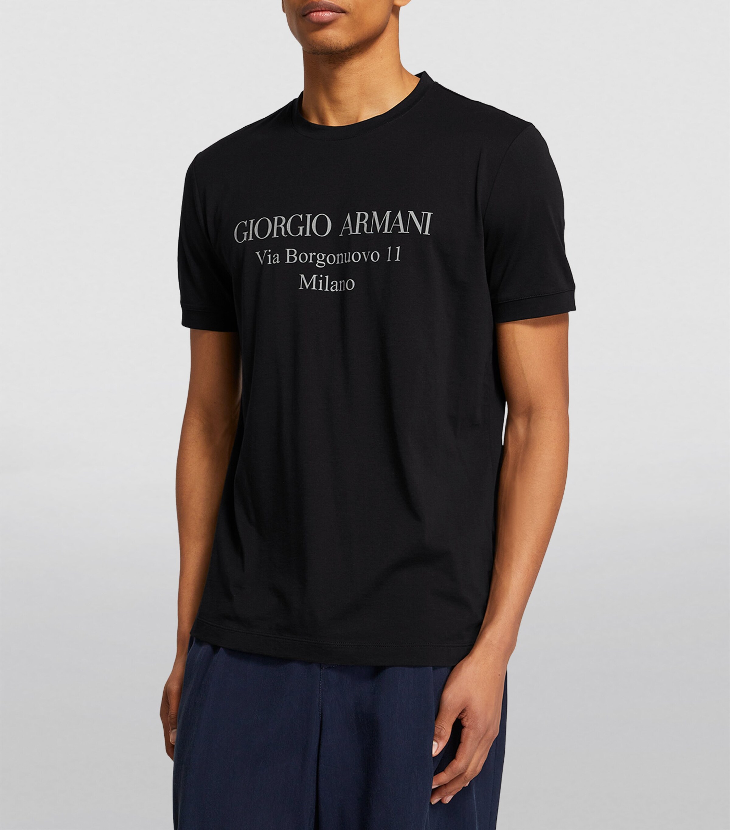 Giorgio Armani Cotton Printed T-Shirt | Harrods UK