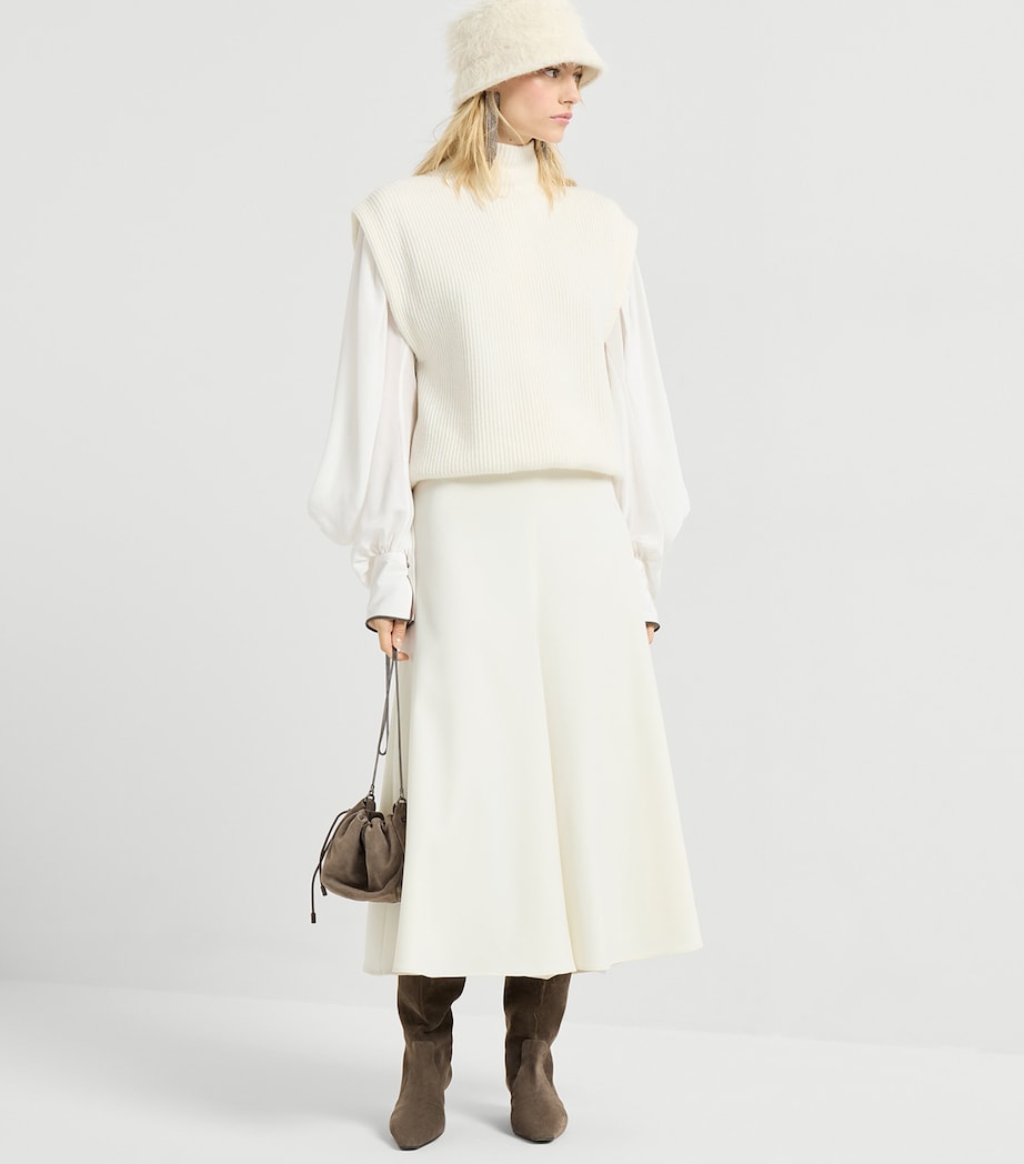 Virgin Wool Fluted Midi Skirt C1062 Image 5