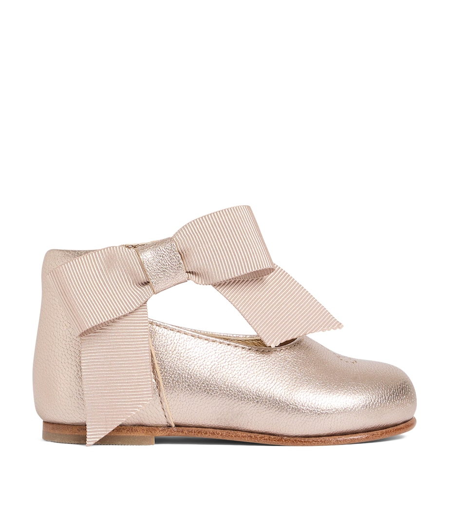 Metallic Leather Ballet Flats OR ROSE Image 1