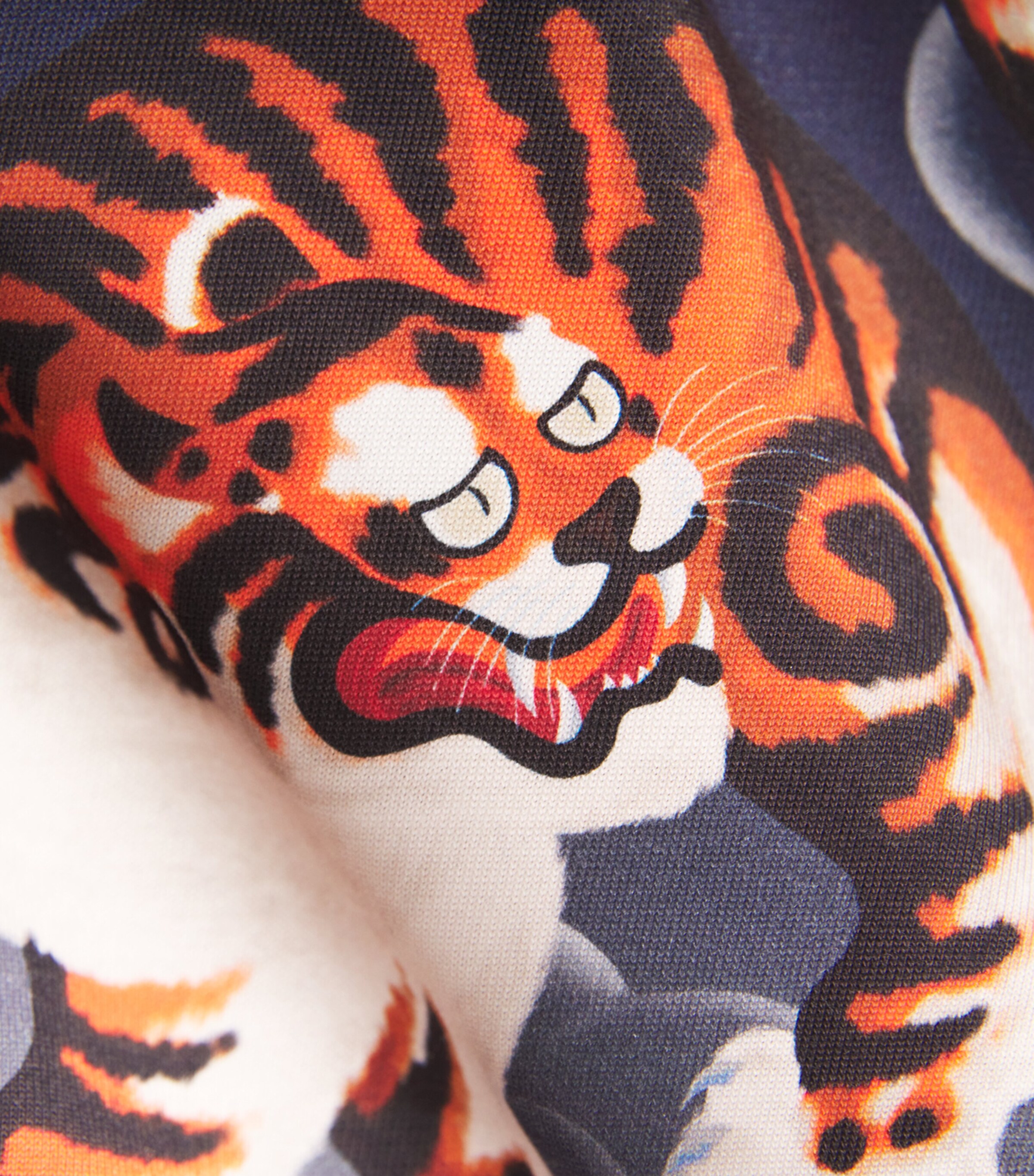 Kenzo Kids Navy Cotton Tiger Clouds Print T-Shirt (2-14 Years