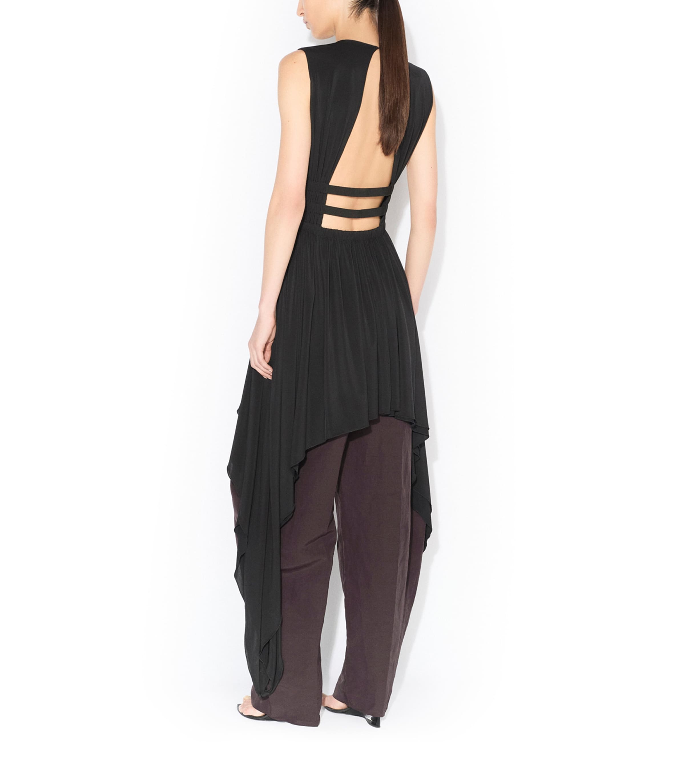 Alaïa Womens Round Tailored Trousers Aubergine Image 3