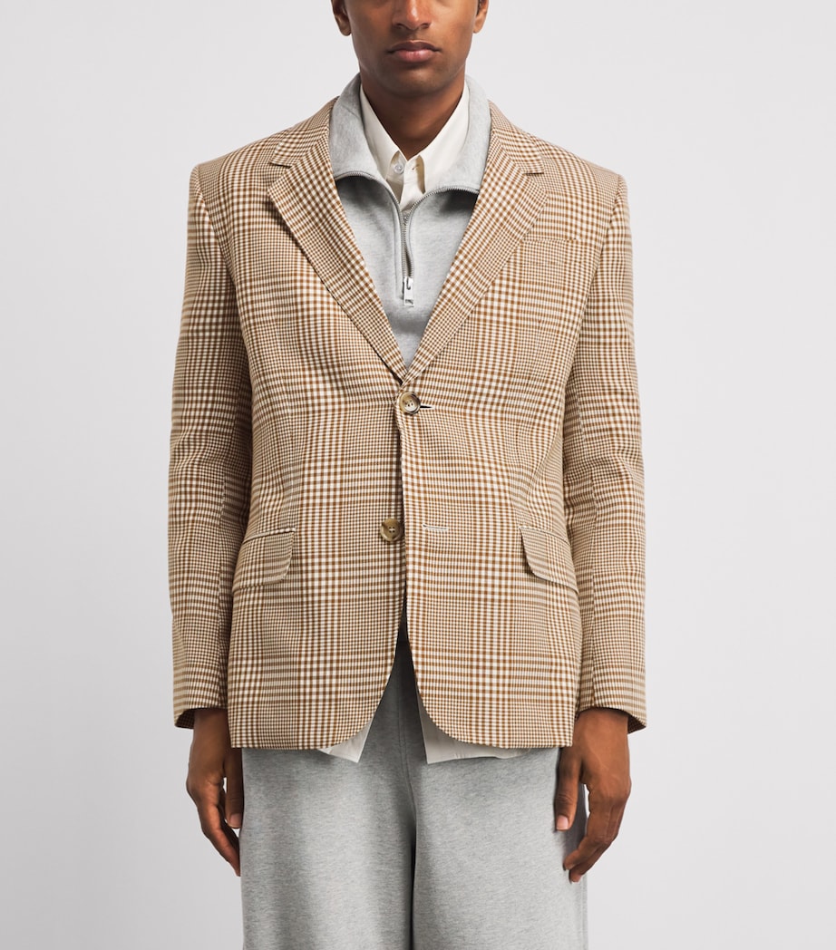 AMI Paris Mens Wool Check Blazer Carml/blanc Crm Image 4
