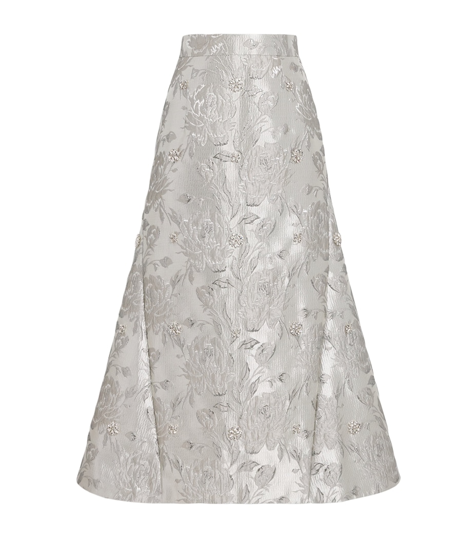 Jacquard Vicky Midi Skirt SILVER Image 1