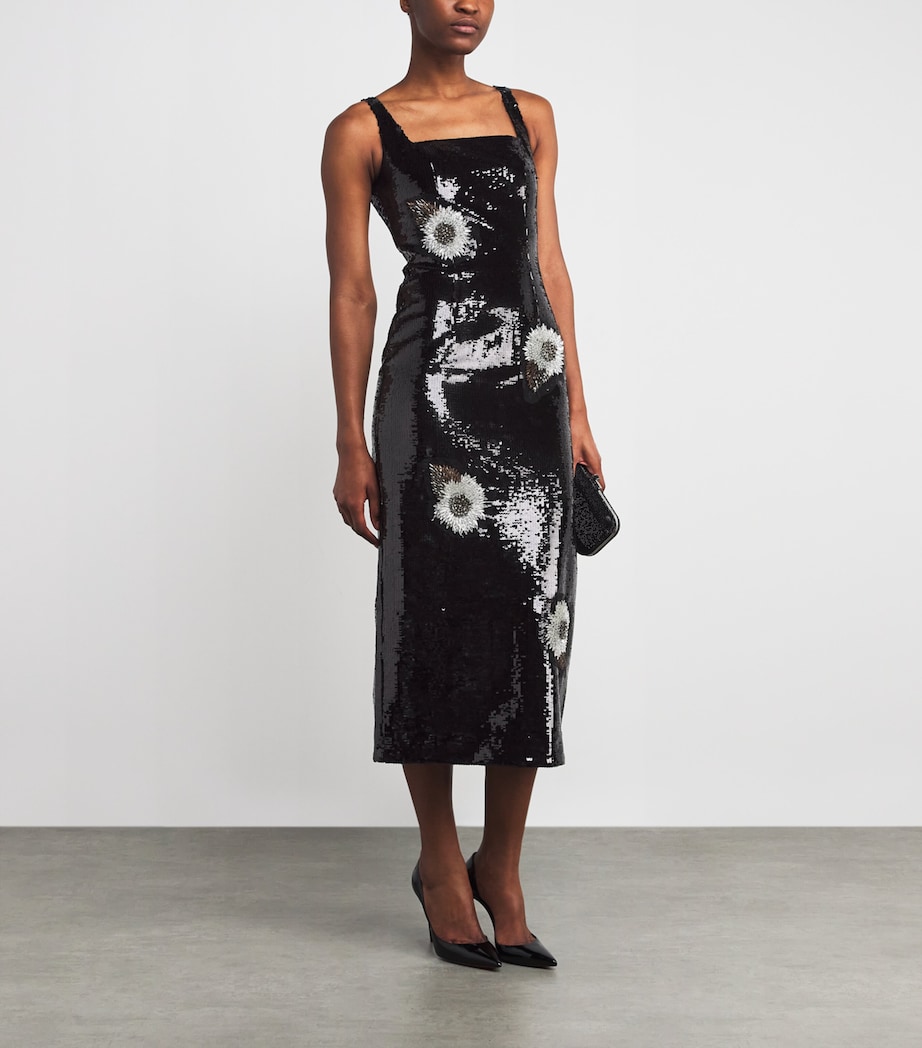 Embellished Marilyn Midi Dress BLACK Image 2