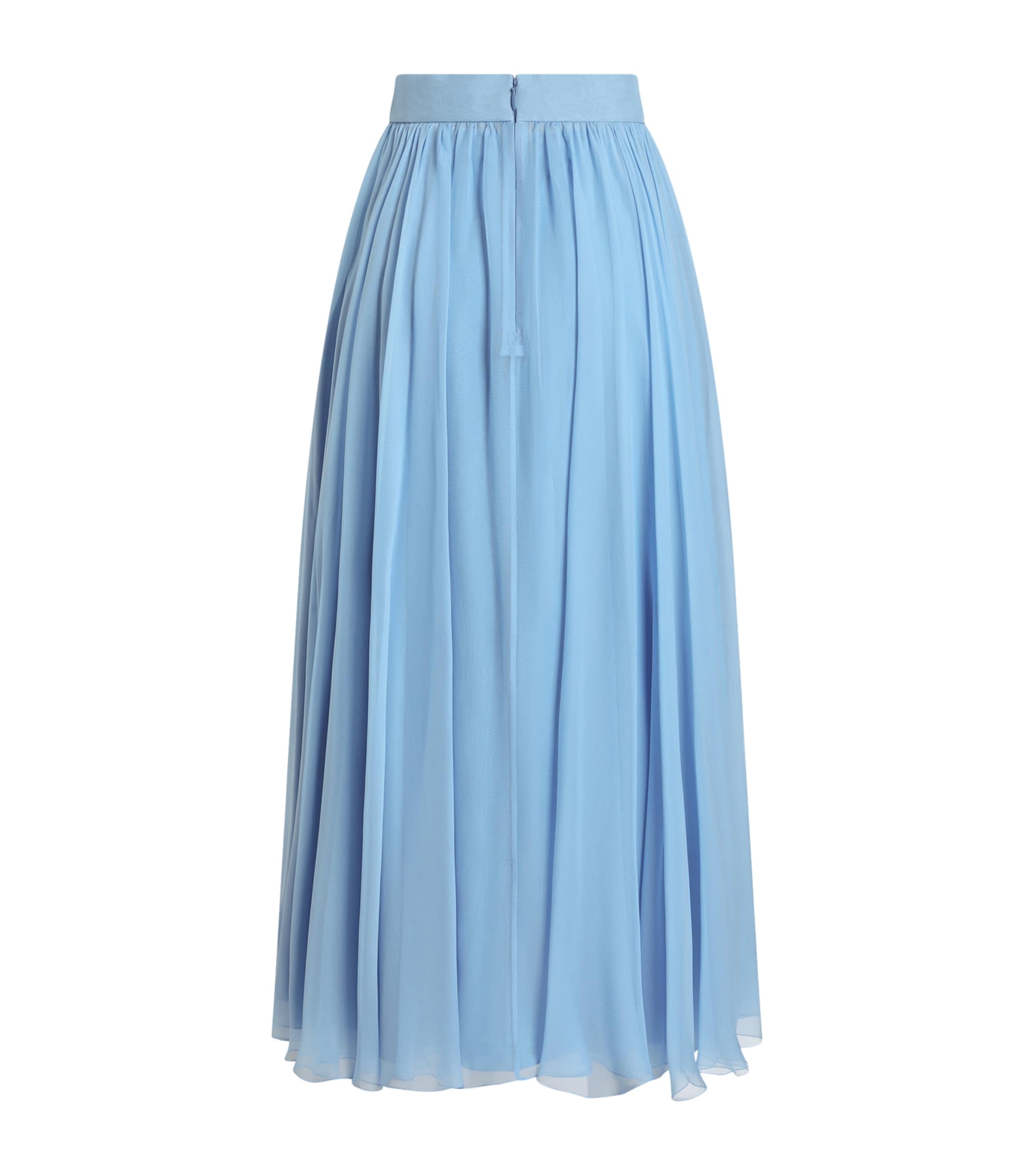 Dolce&Gabbana Womens Silk Chiffon Maxi Skirt Sky Image 2