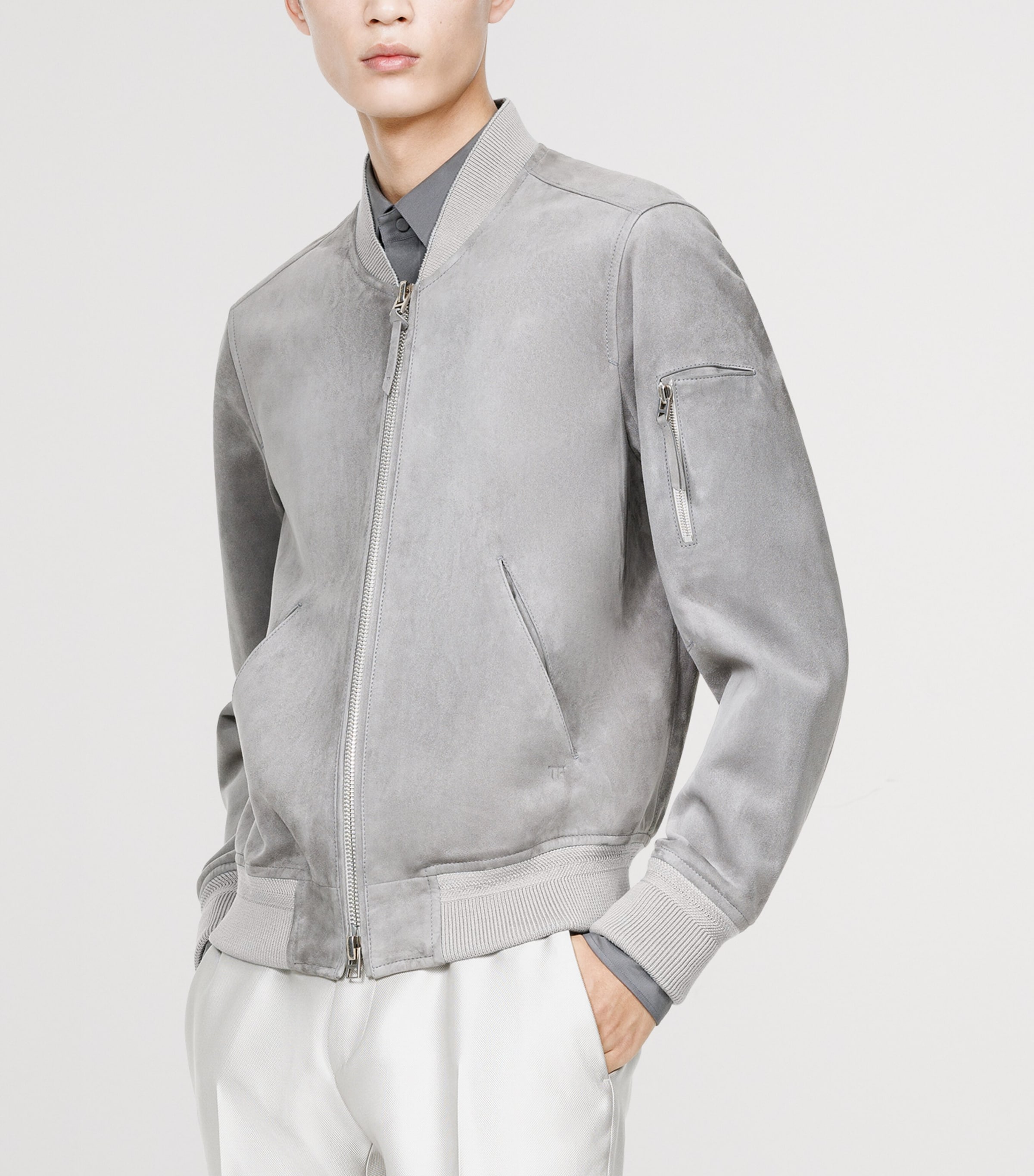 TOM FORD Mens Suede Bomber Jacket Tcr Image 5