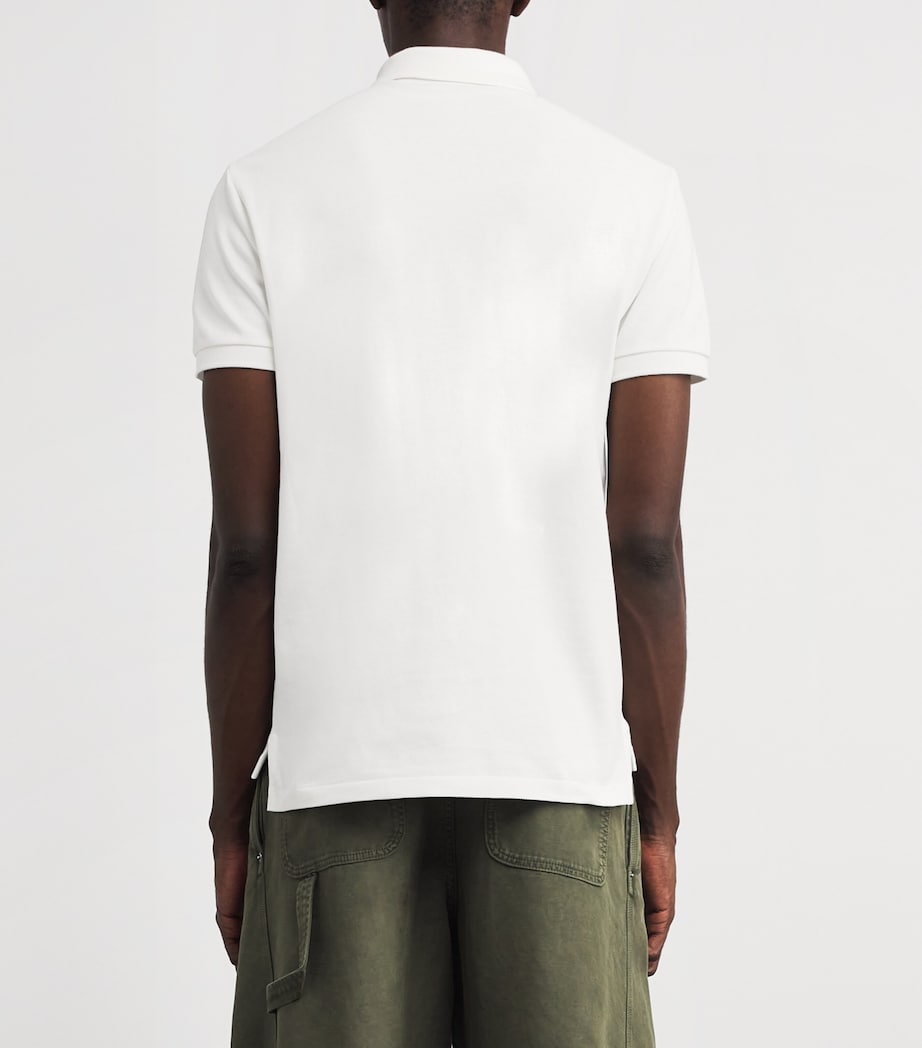 Cotton Mesh Slim Fit Polo Shirt NATURAL Image 4