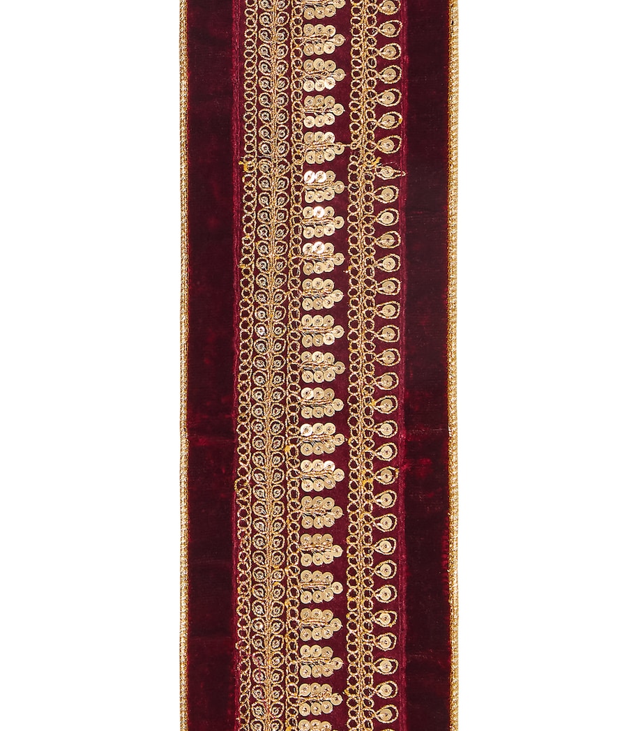 Velvet Sequin Grapevine Trim Ribbon BURG/GLD Image 1