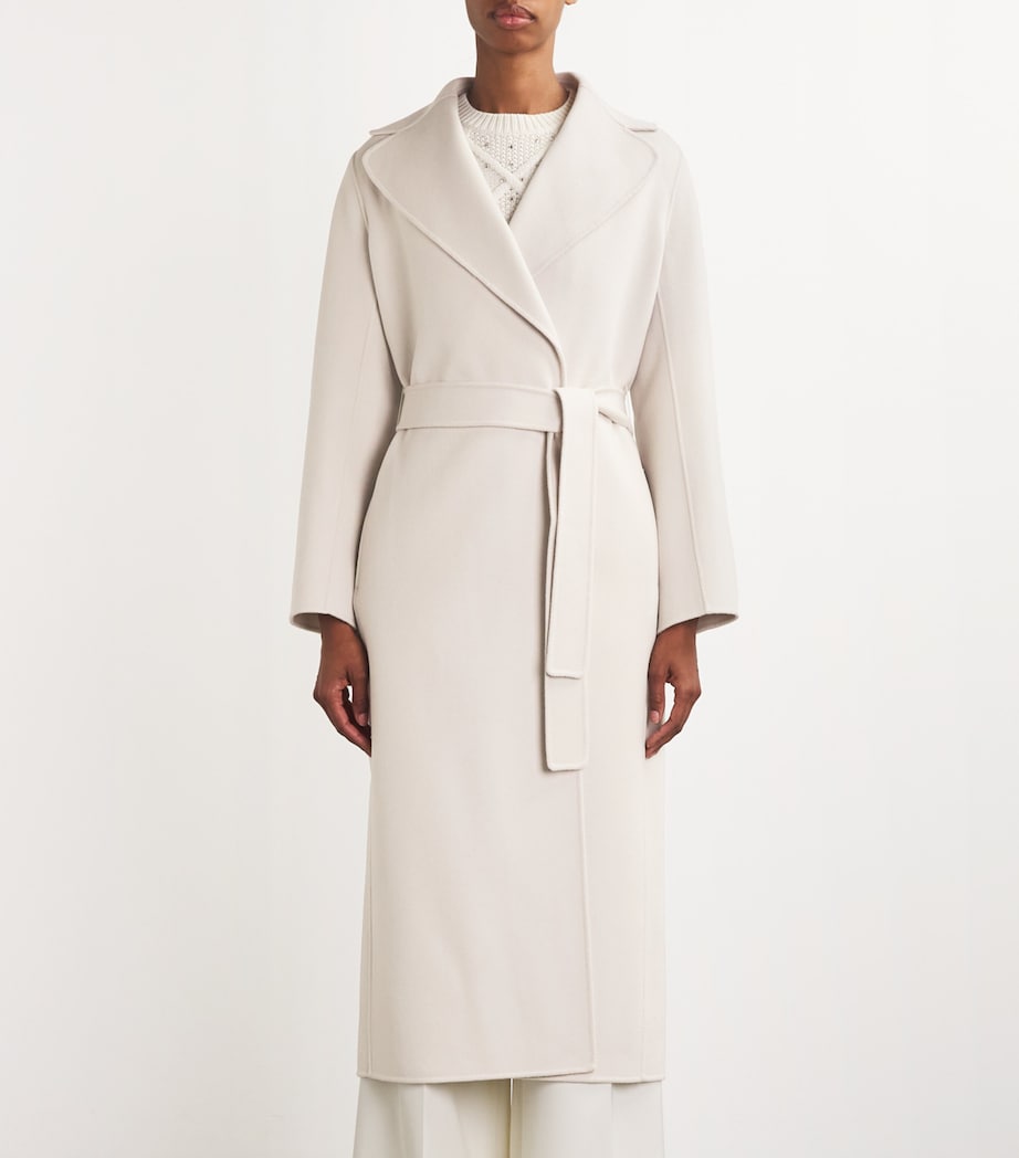 Virgin Wool Wrap Coat PEARL GREY Image 3
