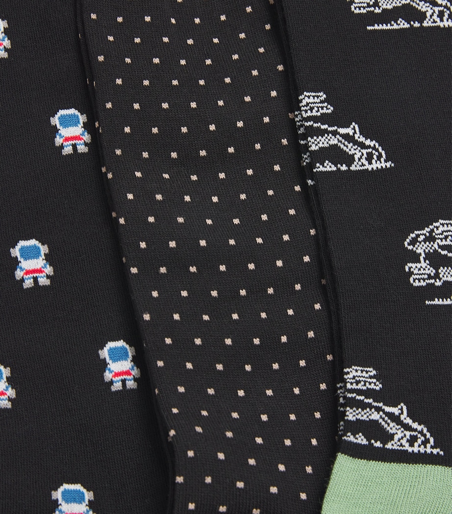 Cotton-Blend Socks (Pack of 3) BLACK Image 3