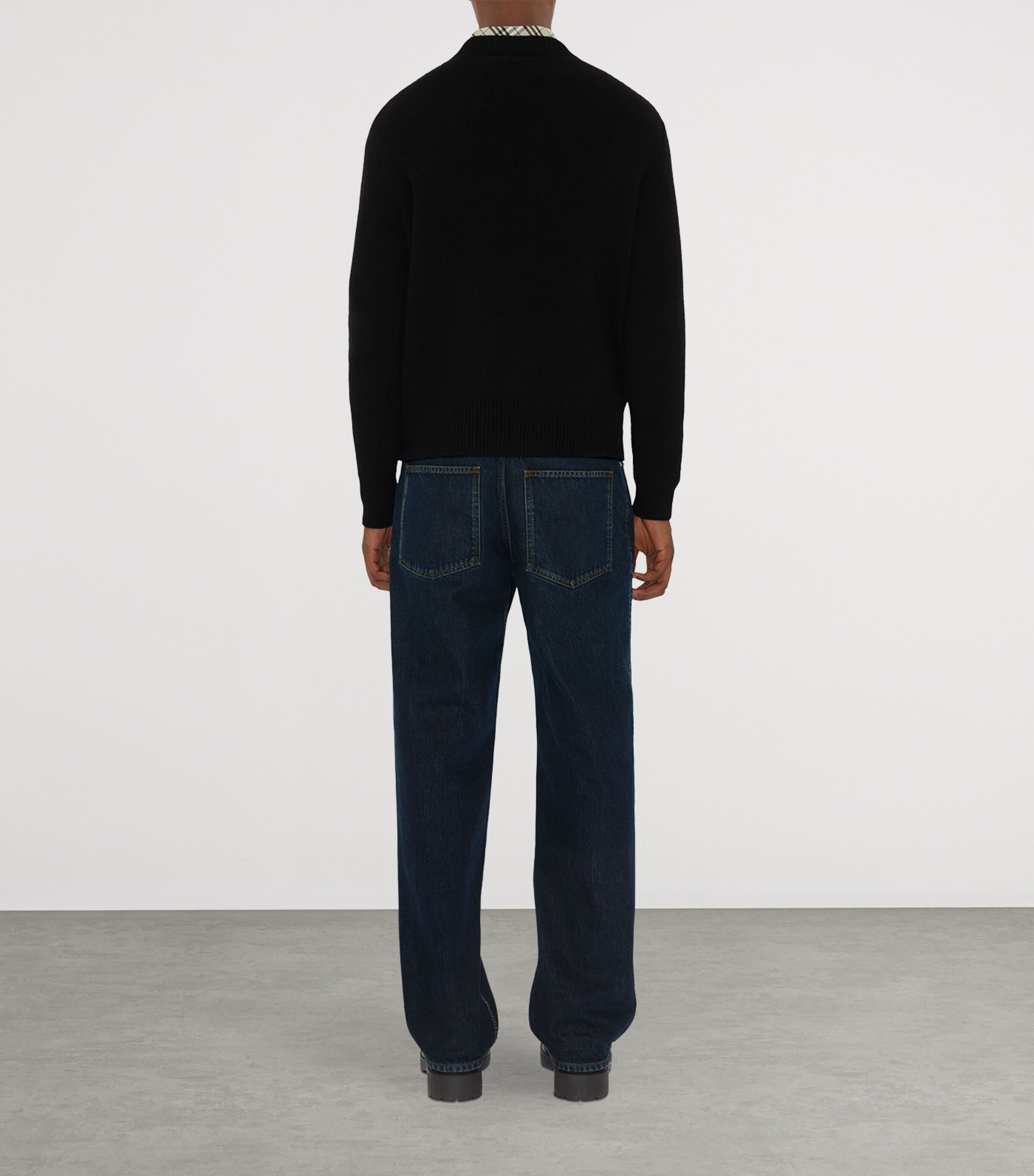 Wool-Cashmere Equestrian Knight Sweater BLACK Image 4