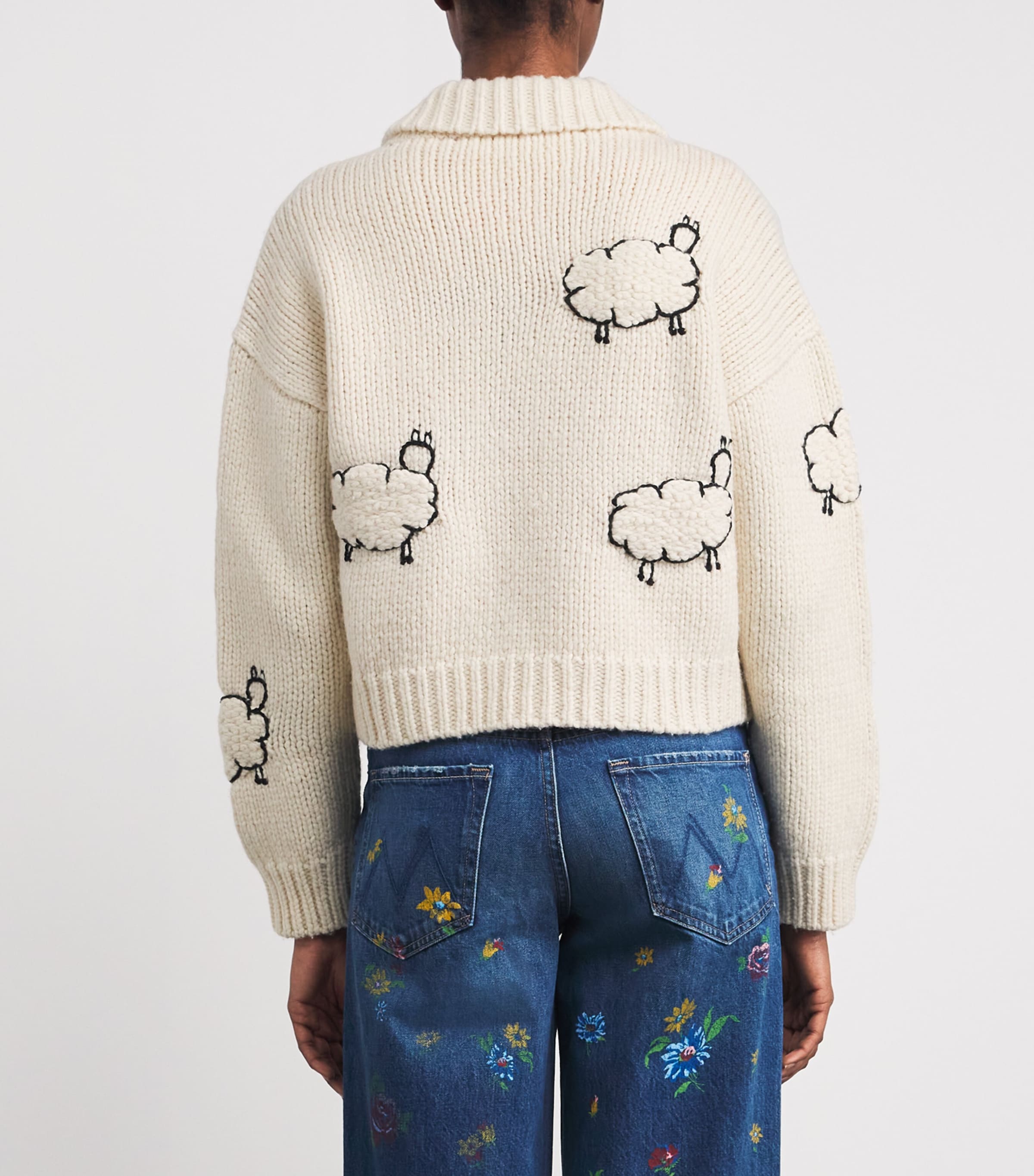 Wool-Cotton Raquette Cropped Cardigan WLG WOOL PLUS T Image 4