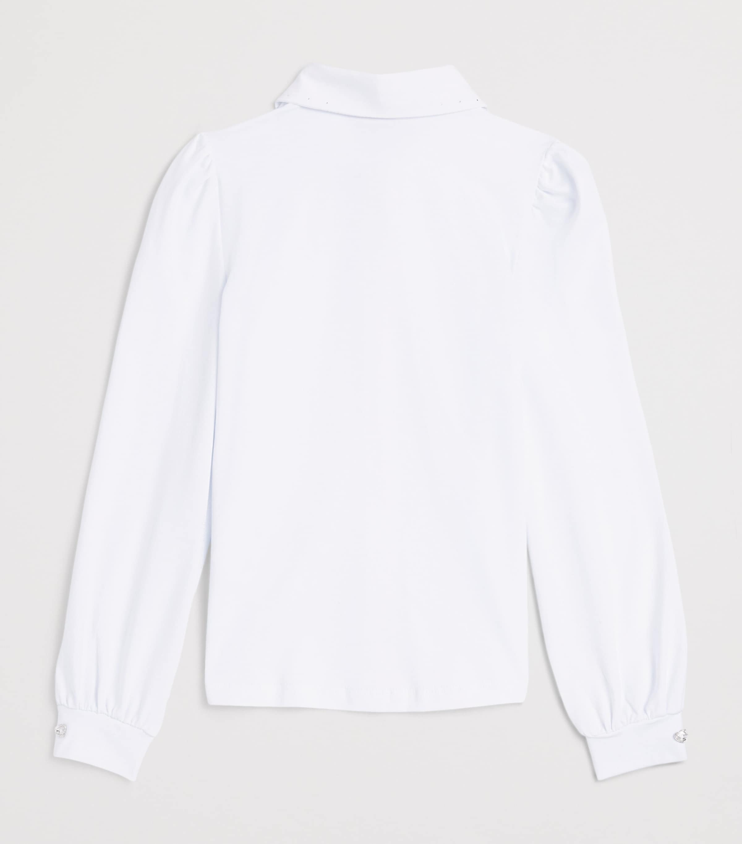Monnalisa Stretch-Cotton Bow Shirt (4-12 Years) Bianco Image 2