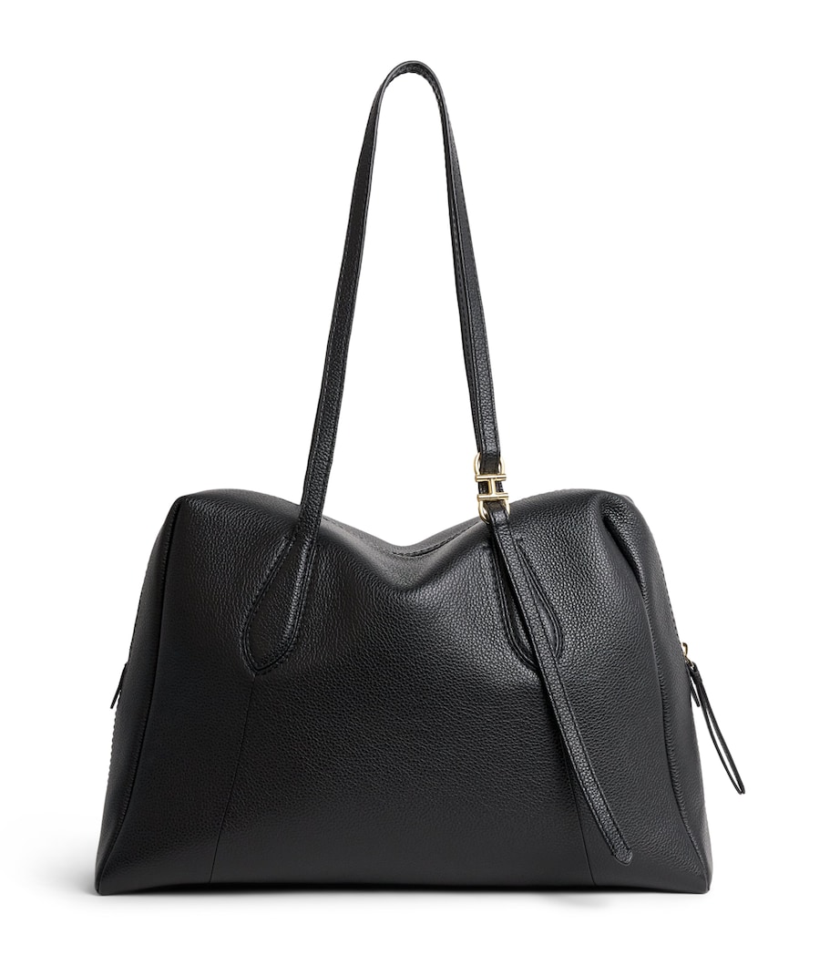 Harrods Medium Leather Wren Shoulder Bag Black Image 1