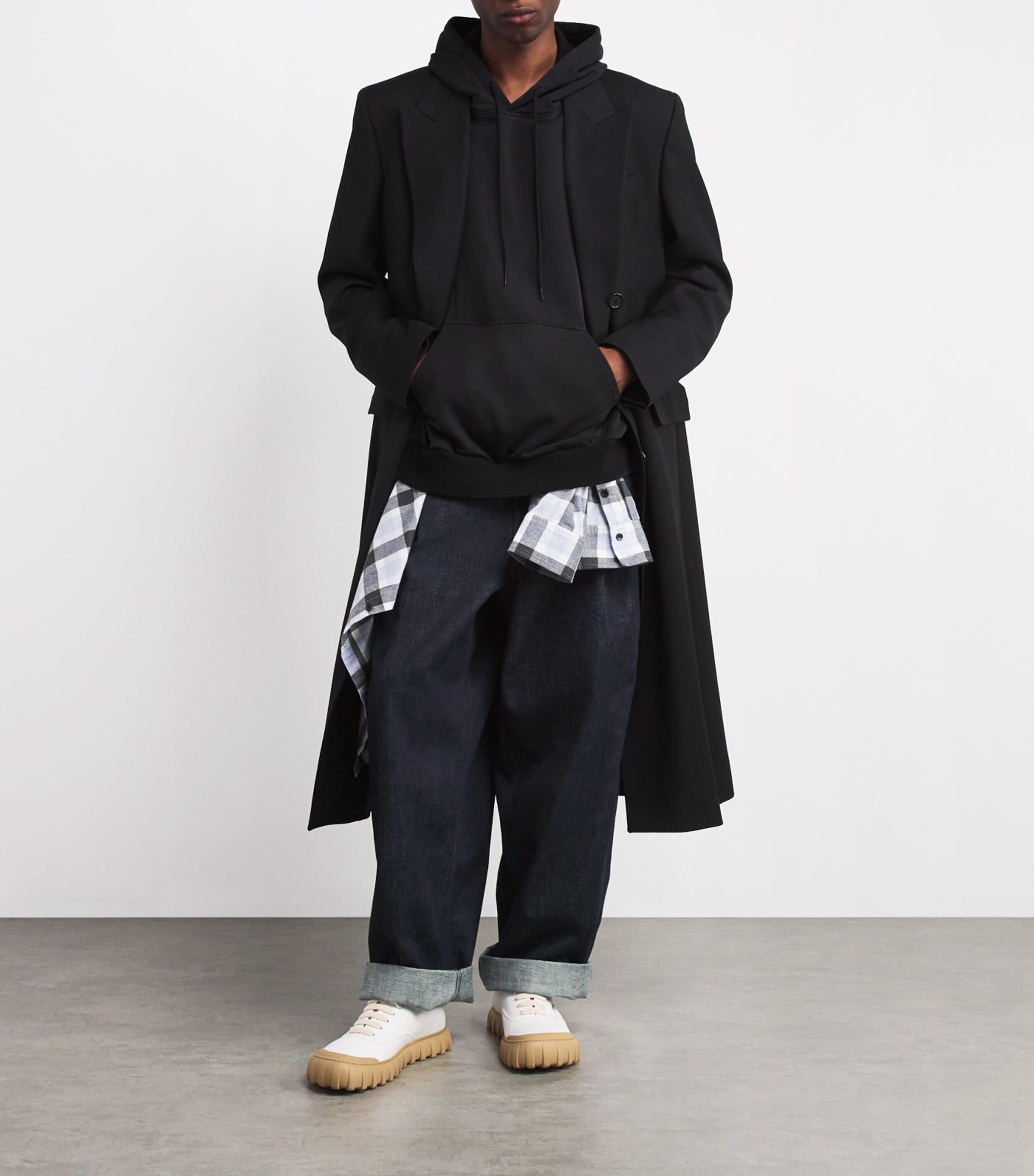 パーカー・フーディ Mm6 Jersey And Wool Hoodie MM6 Maison Margiela Virgin Wool and Jersey Panelled Hoodie