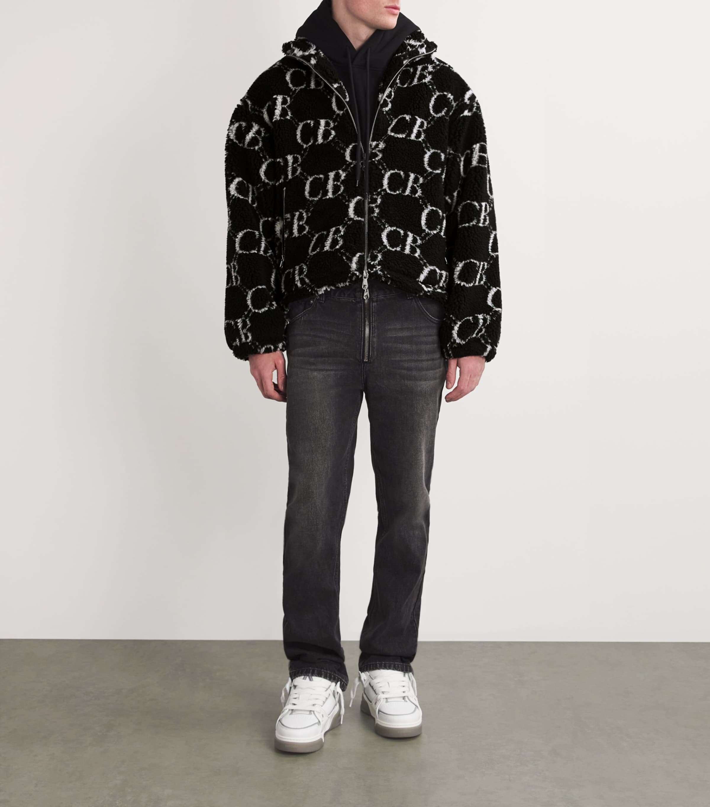 Monogram Fleece Jacket BLACK 000 Image 2