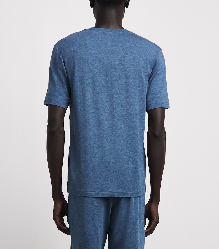 Hanro Mens Casuals V-Neck Pyjama Top Tanzanite Image 5