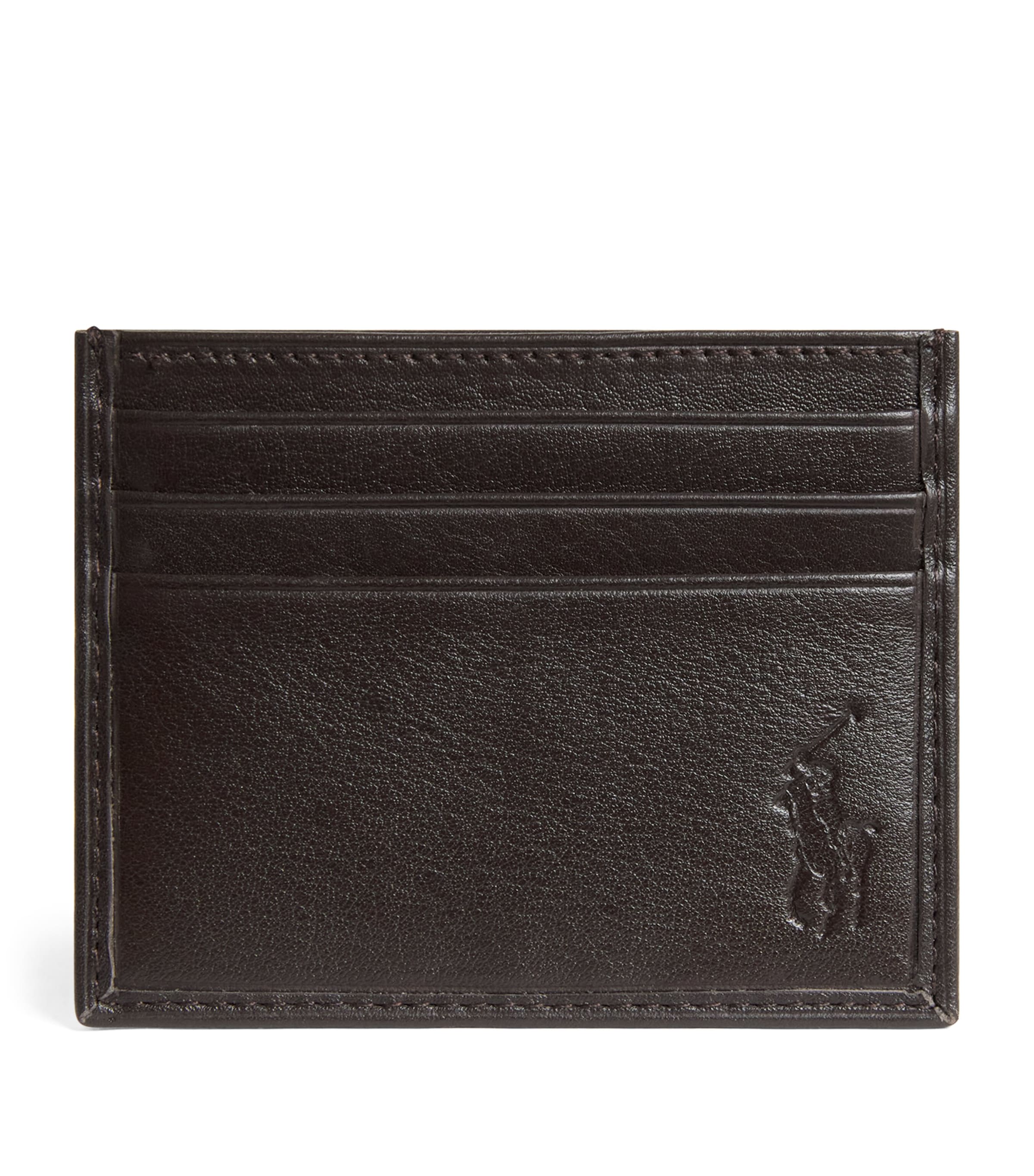 Polo Ralph Lauren Leather Logo Card Holder Brown Image 1