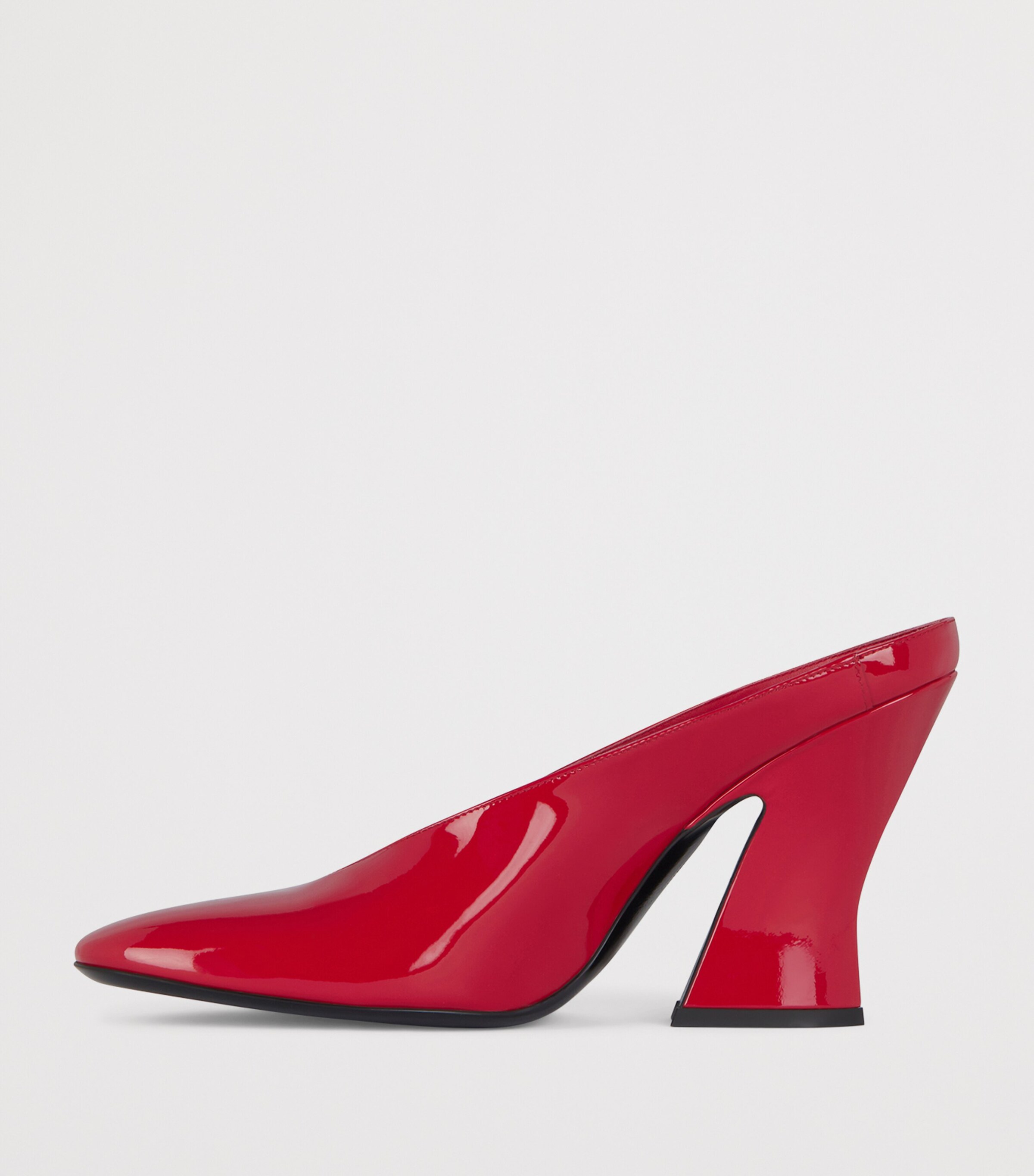 Patent Leather Sculptural Pumps 95 VERMILLON Image 3