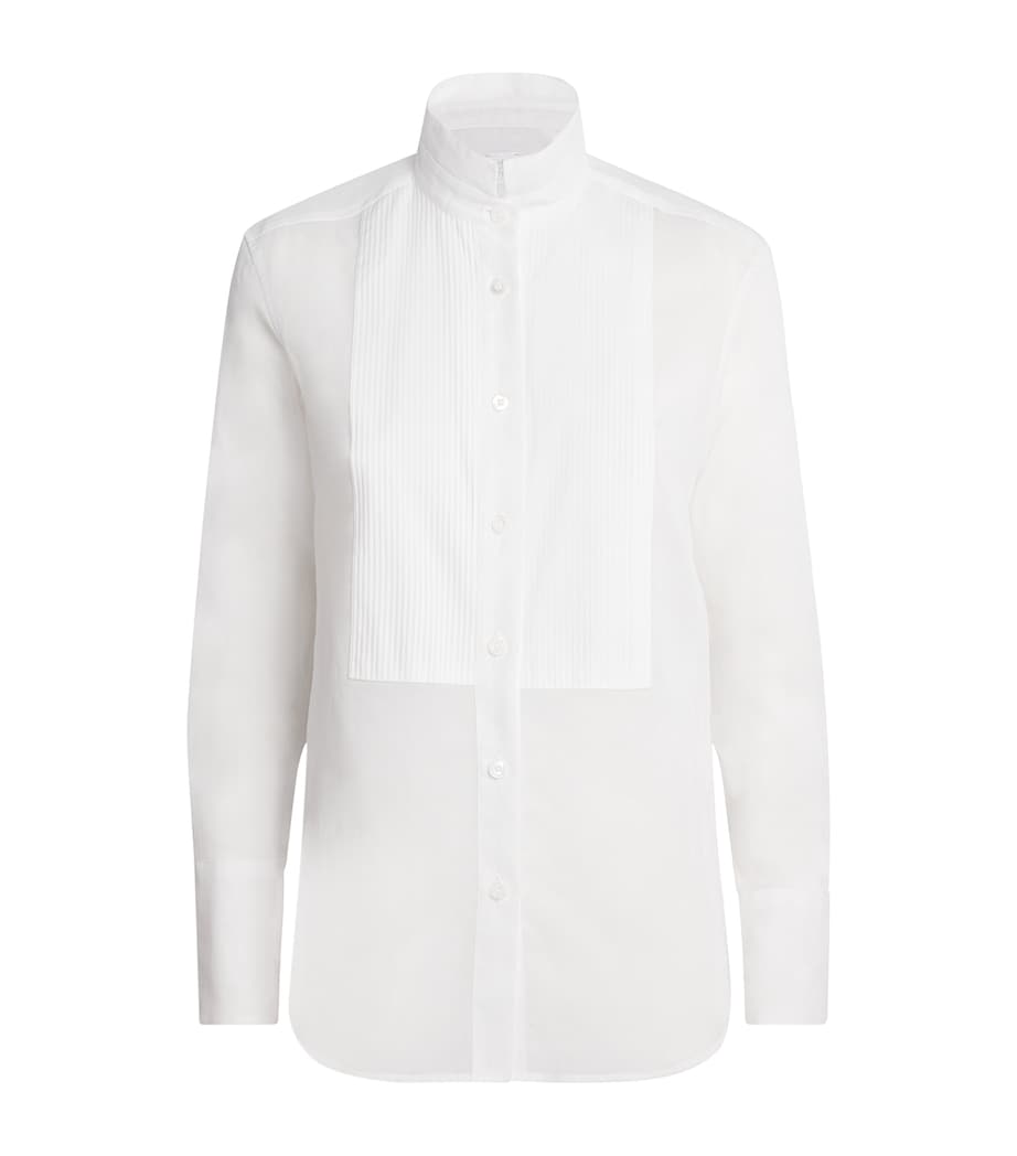 Eleventy Womens Cotton Longline Dress Shirt Bianco Image 1