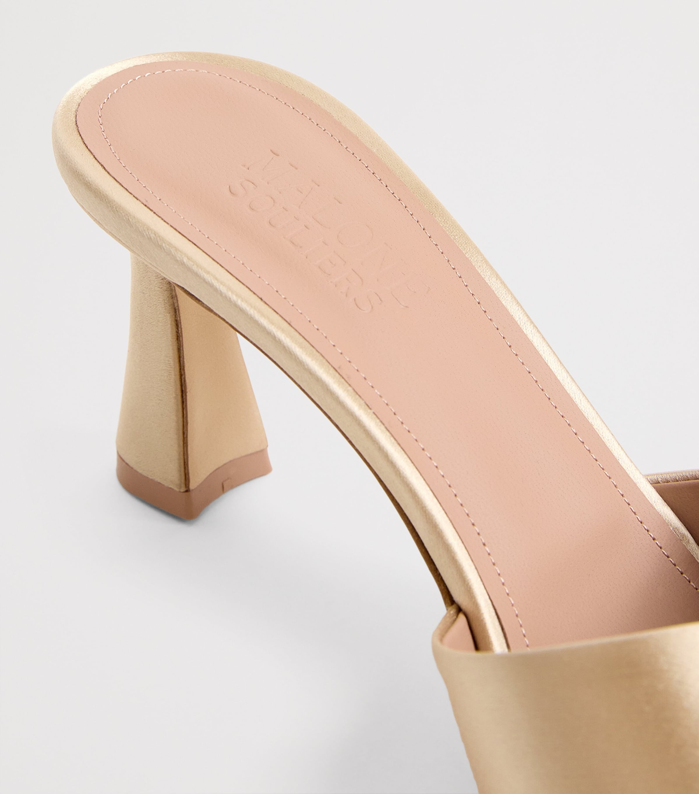 Satin Roxanne Mules 70 PLATINO Image 7