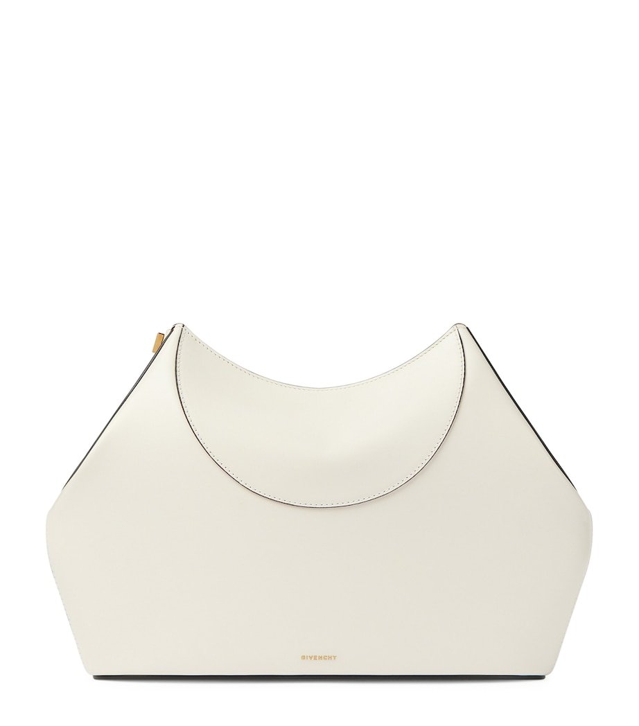 Leather Facet Clutch Bag IVORY Image 1