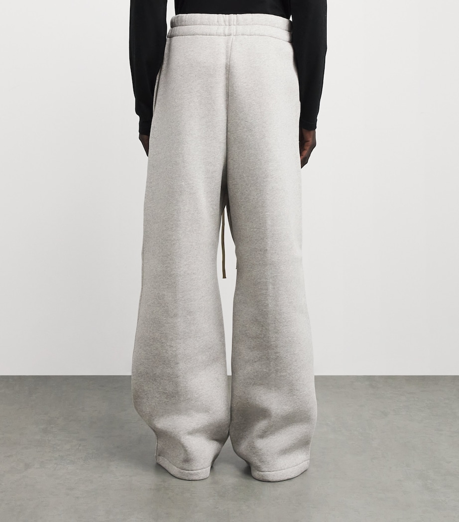 Wide-Leg Athletic Sweatpants MELANGE GREY Image 4