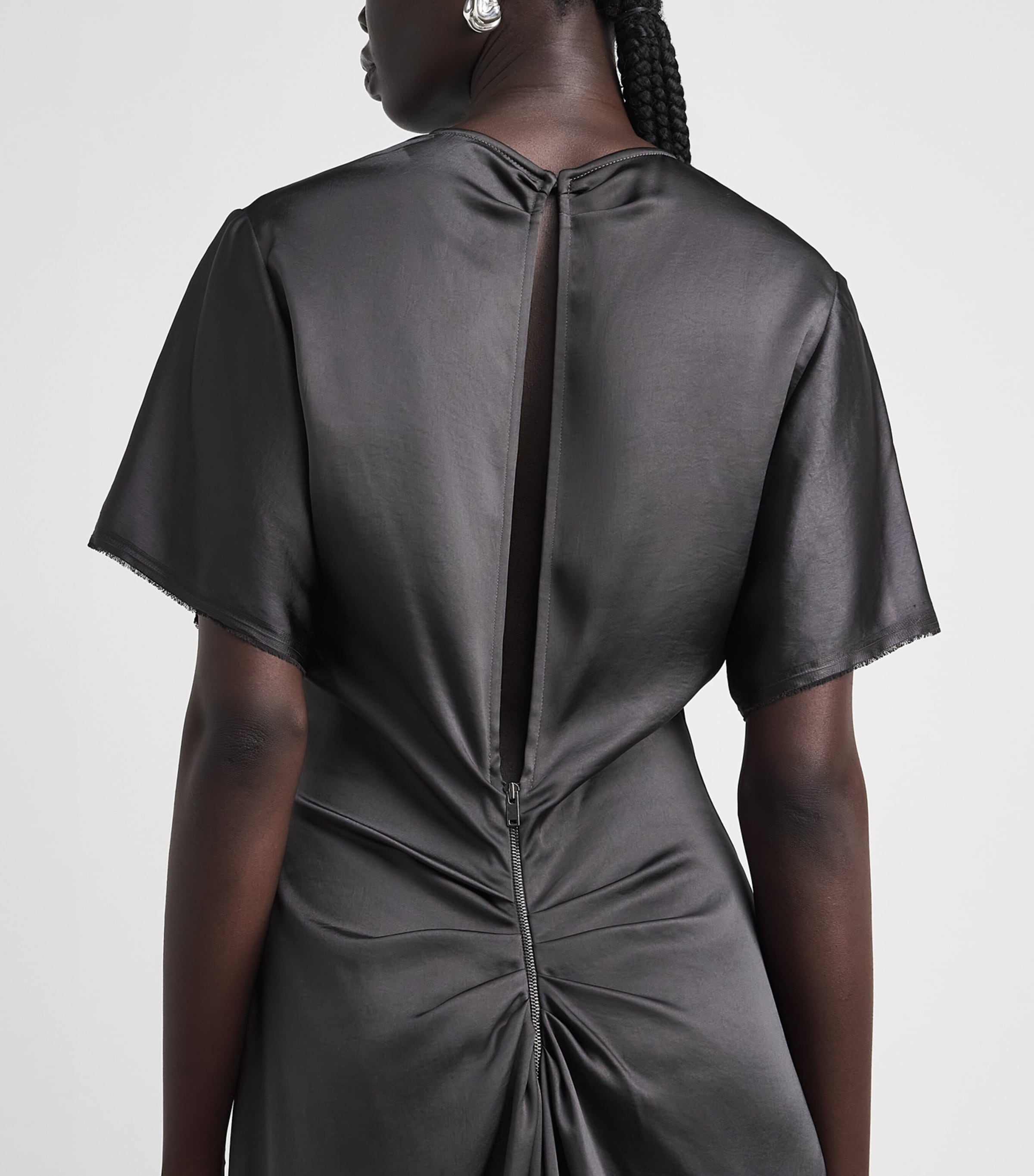 FFORME Womens Satin Imogen Maxi Dress Slate Grey Image 5