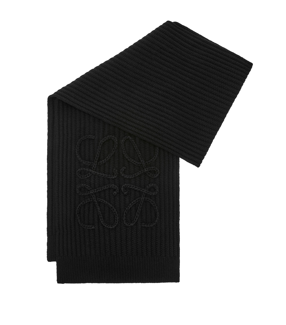 Wool Anagram Scarf BLACK Image 1