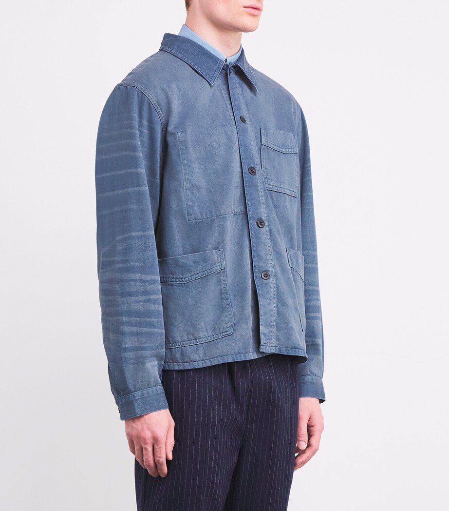 Polo Ralph Lauren Mens Cotton Rustic Overshirt Blue Image 3