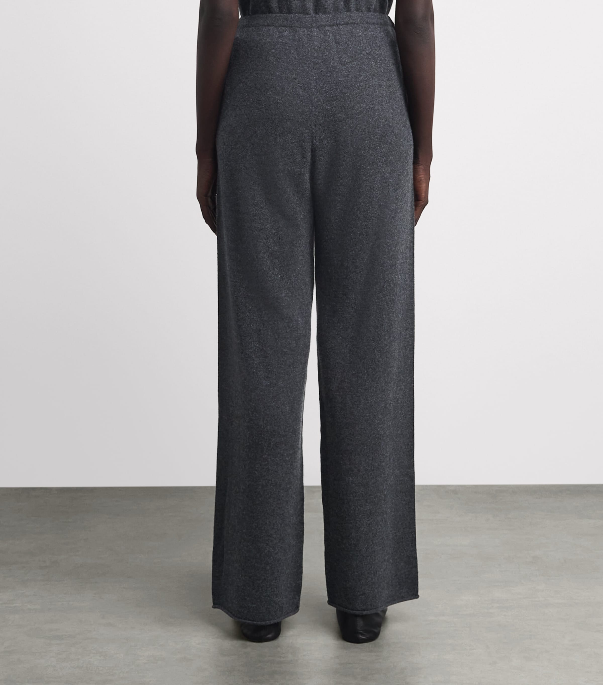 MM Womens Virgin Wool-Cashmere Trousers Dark Grey Image 5