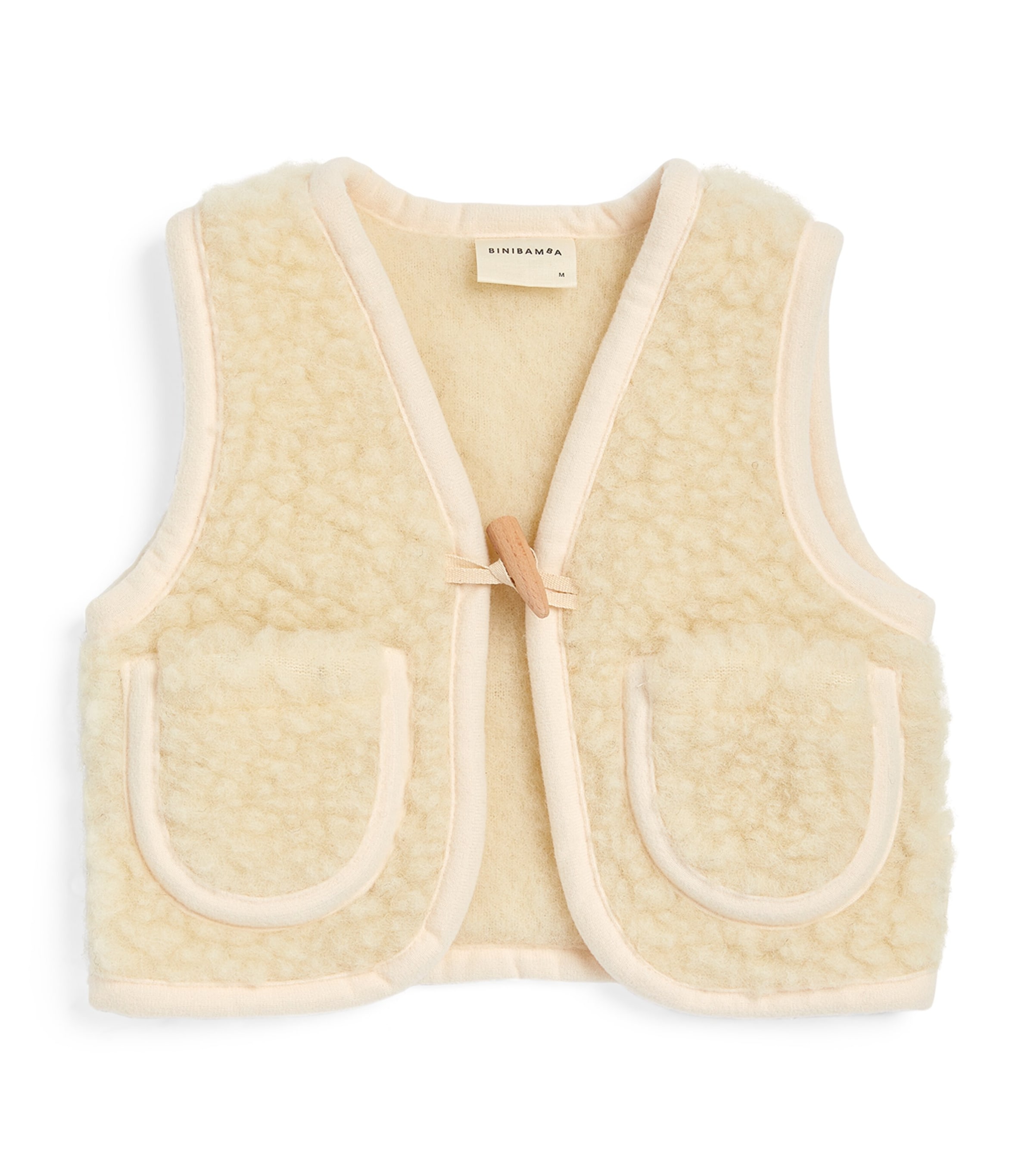 Binibamba Merino Wool Gilet (0-24 Months) Milk Image 1