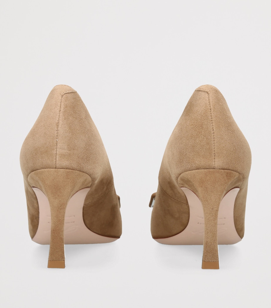 Suede Trompette Pumps 70 TAN Image 2