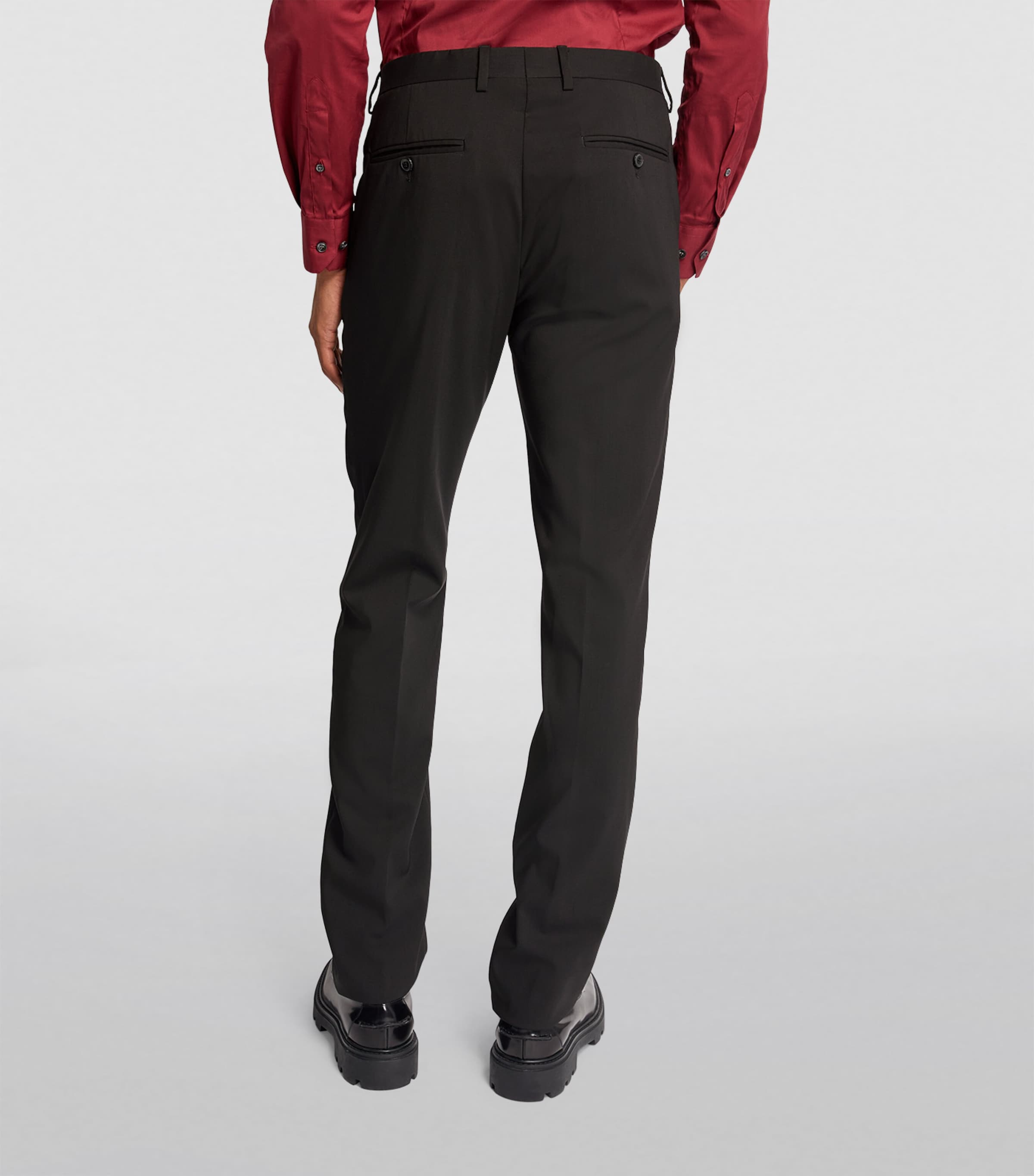 Virgin Wool Straight Trousers UC99 Image 4