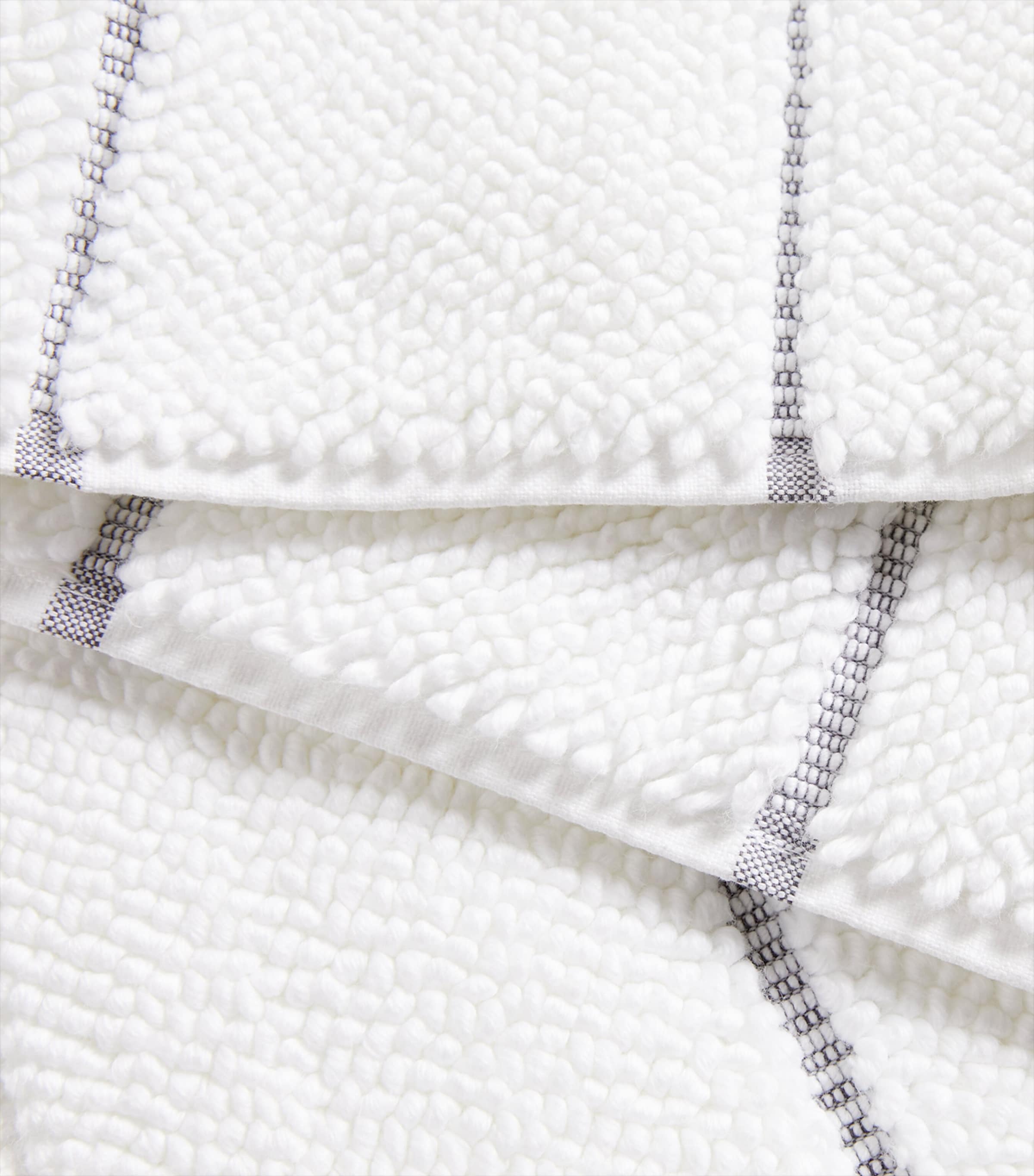 Cozy Bath Mat (60cm x 95cm) WHITE/DARK GREY Image 3