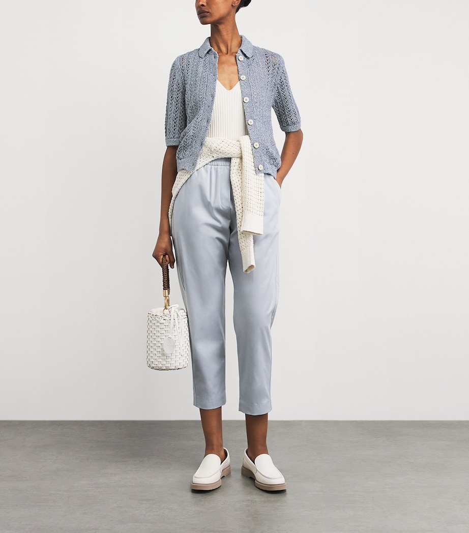 Eleventy Womens Linen-Cotton Cardigan Nuvola Image 2