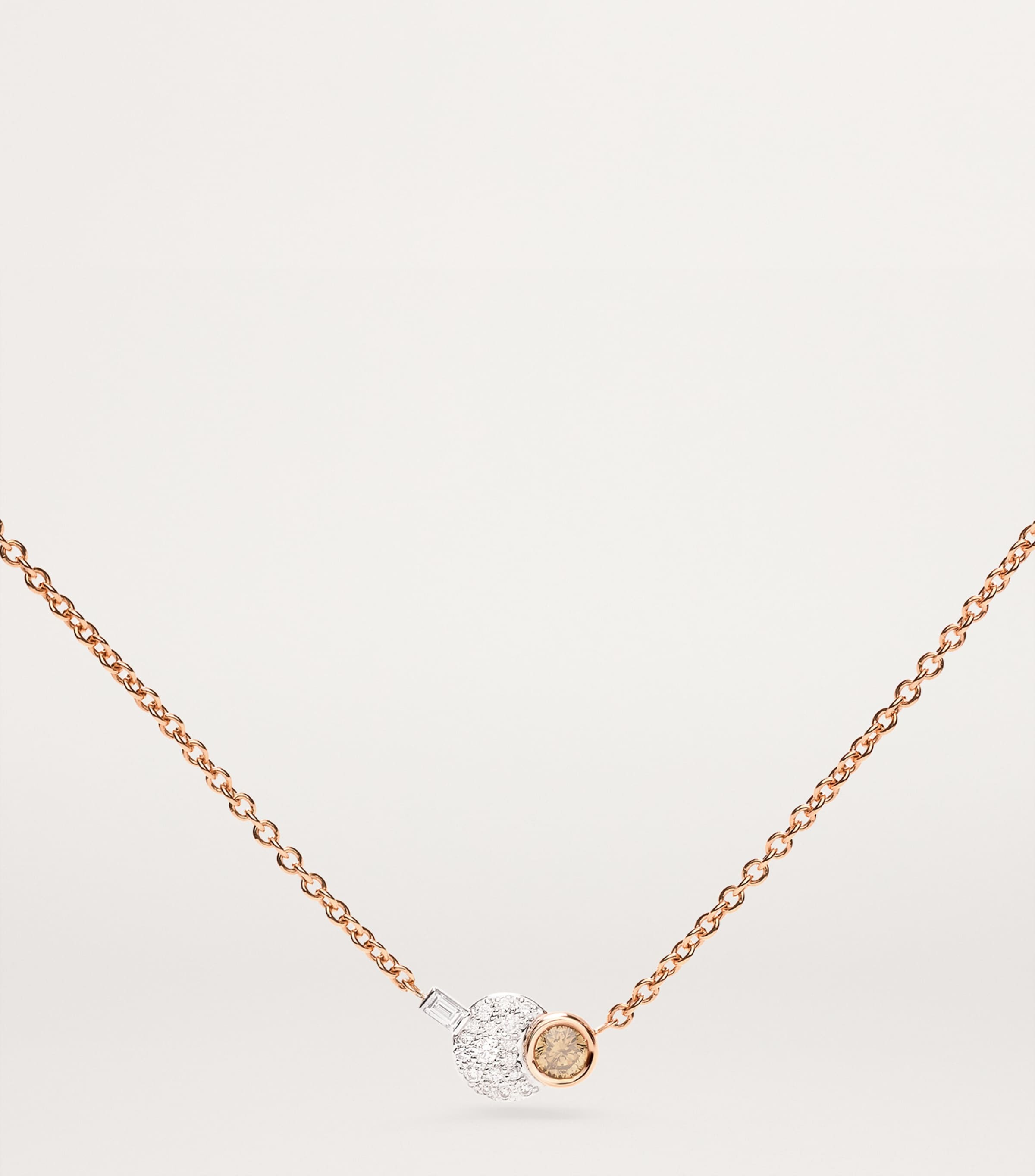 Mixed Gold and Diamond Sabbia Pendant Necklace DB0BR Image 2